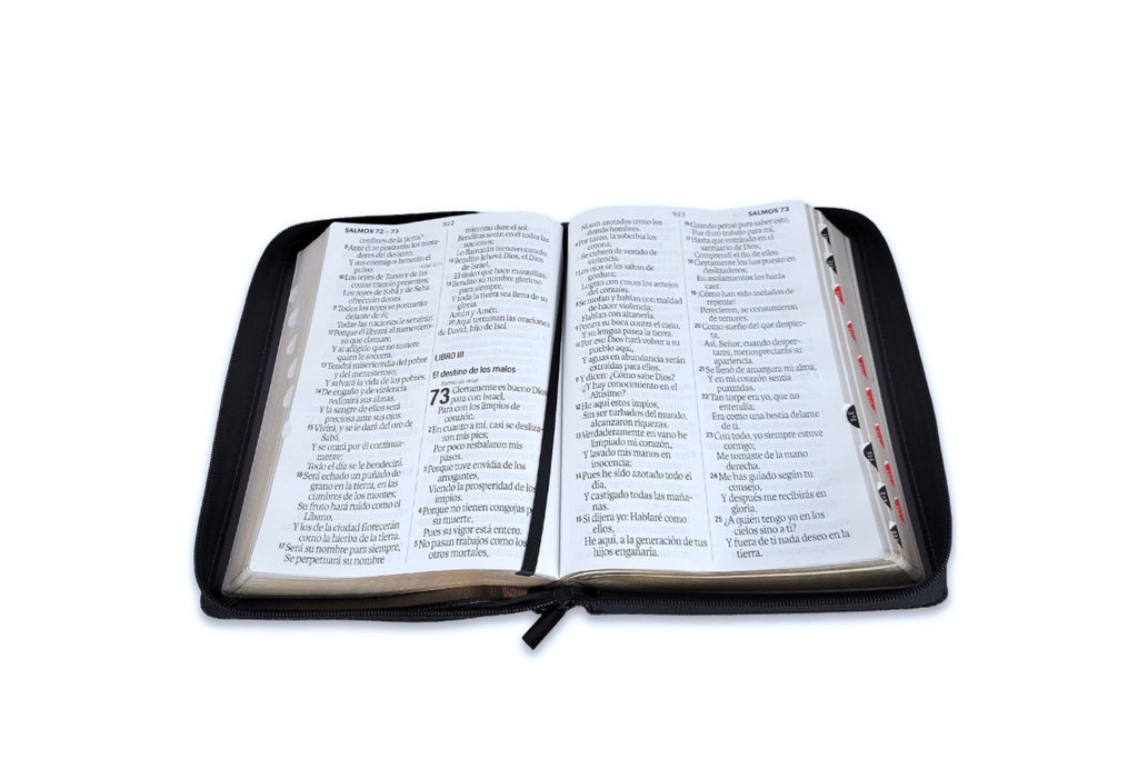 Biblia con Cierre Letra Súper Gigante 19 puntos Mediana RV1960 imit piel negro con índice - Arca del Pacto