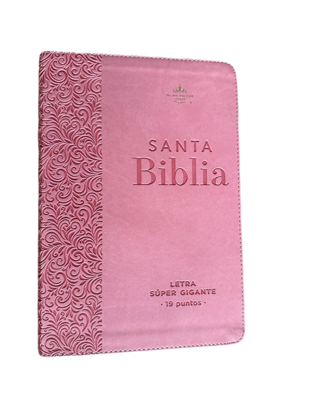 Biblia Letra Súper Gigante 19Pts Con Index Rosa Floral RV1960