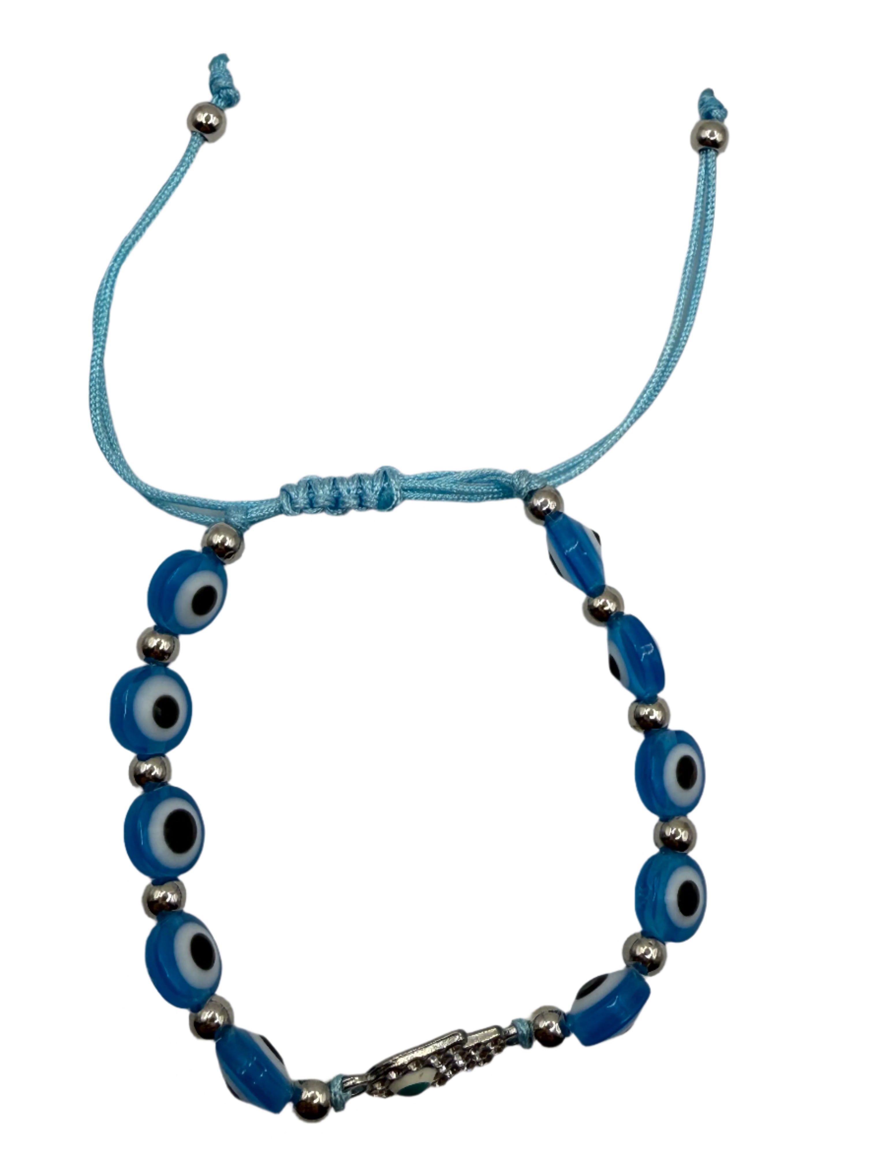 Evil Eye Mal De Ojo Bracelets Evil Eye Hamsa Beaded Charm Stretch Bracelet Hand of Fatima Evil Eye Lucky Bracelet for Protection and Blessing