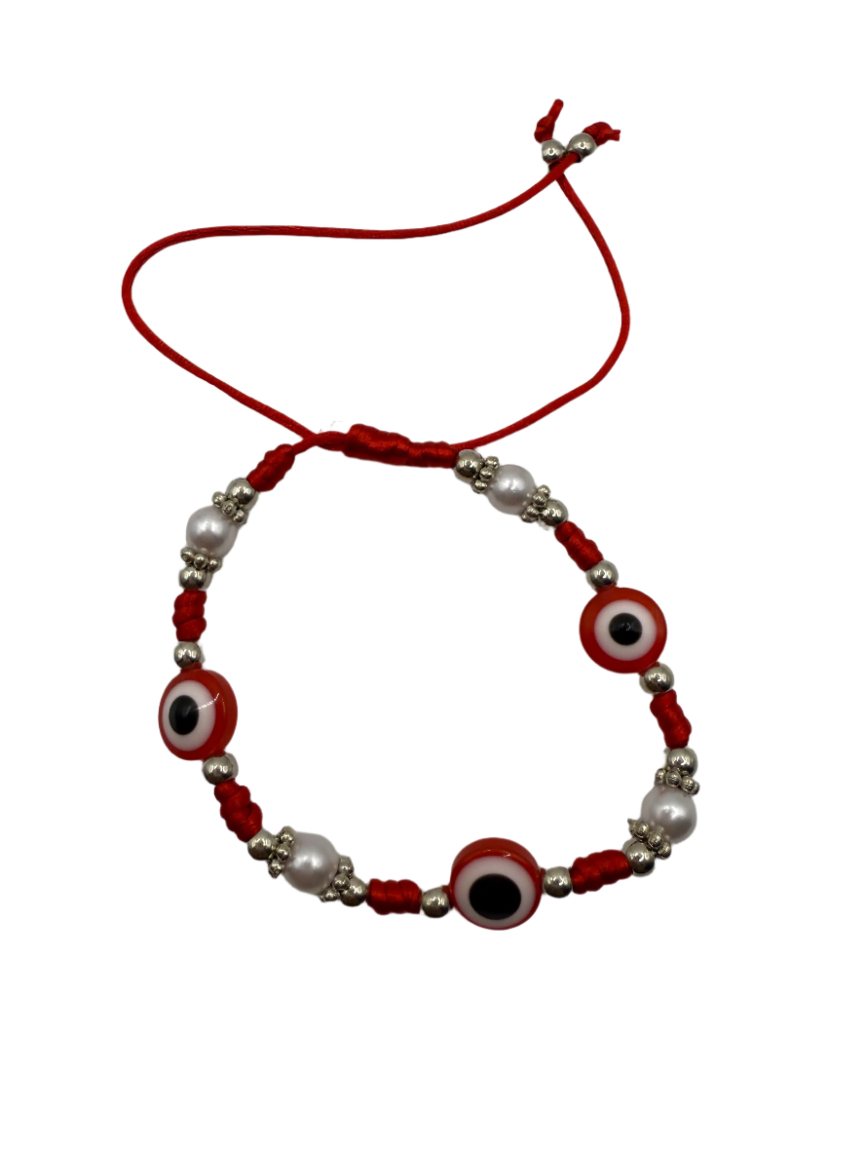 Blue Pearl Evil eye/Pixiu/Horshe Shoe/Thread Bracelet🧿Pulsera ajustable de Mal de ojo y Perlas Para la proteccion
