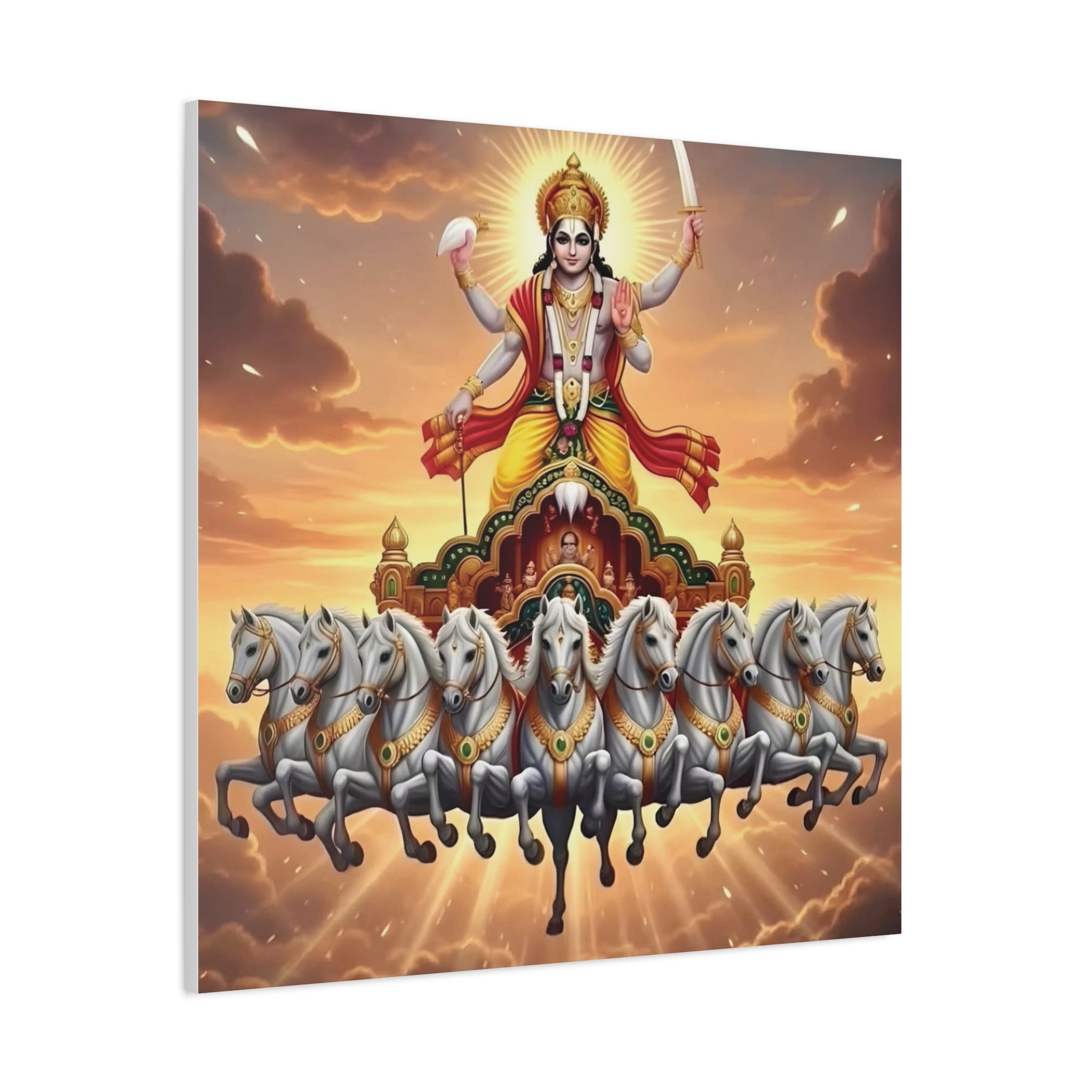 Khrisna Divine Canvas Wall Art, Home Decor, Spiritual Gift, Religious Artwork, Hindu Art