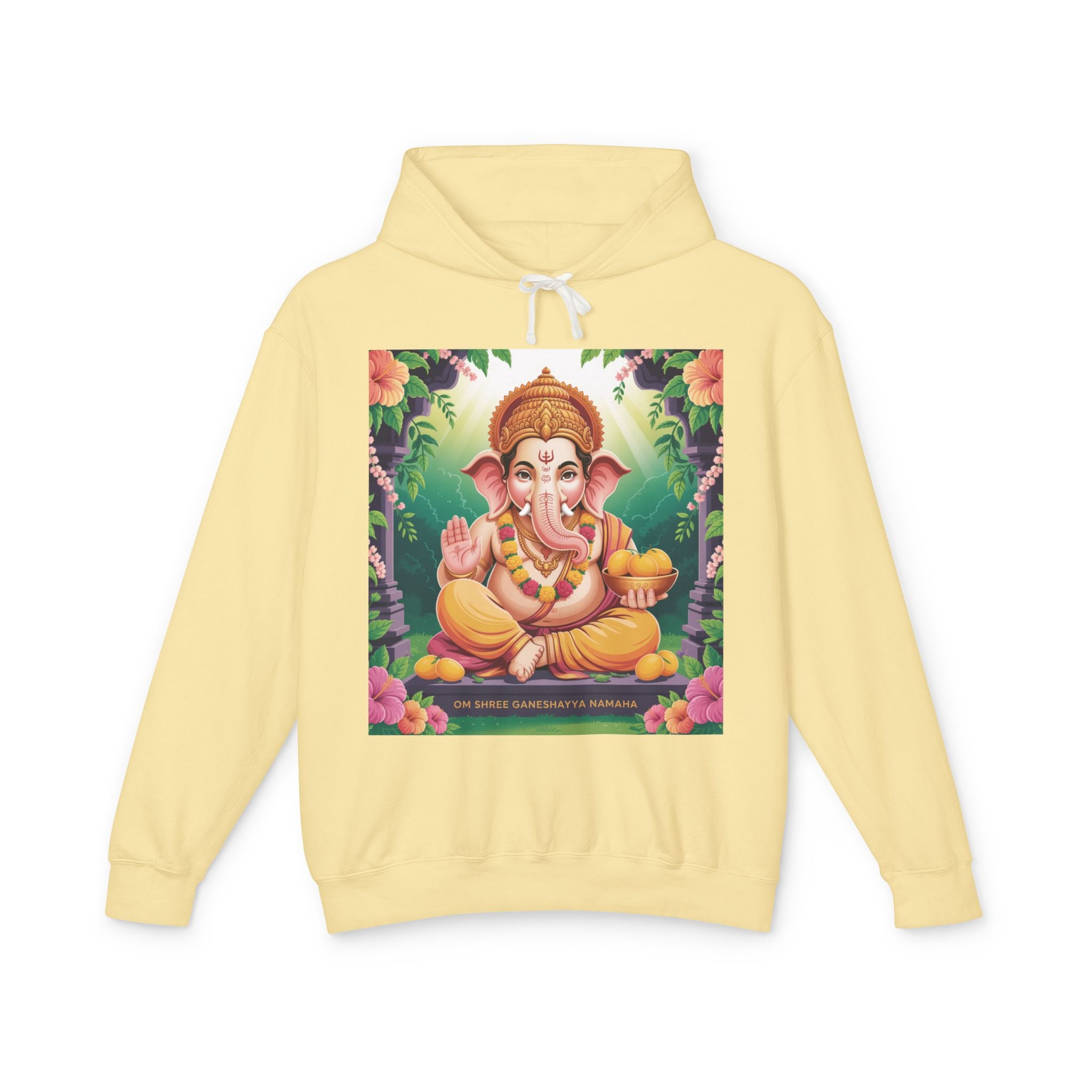 Spiritual Unisex Hoodie, Inspirational Hooded Sweatshirt, Yoga Apparel, Meditation Fashion, Ganesh and Om Design