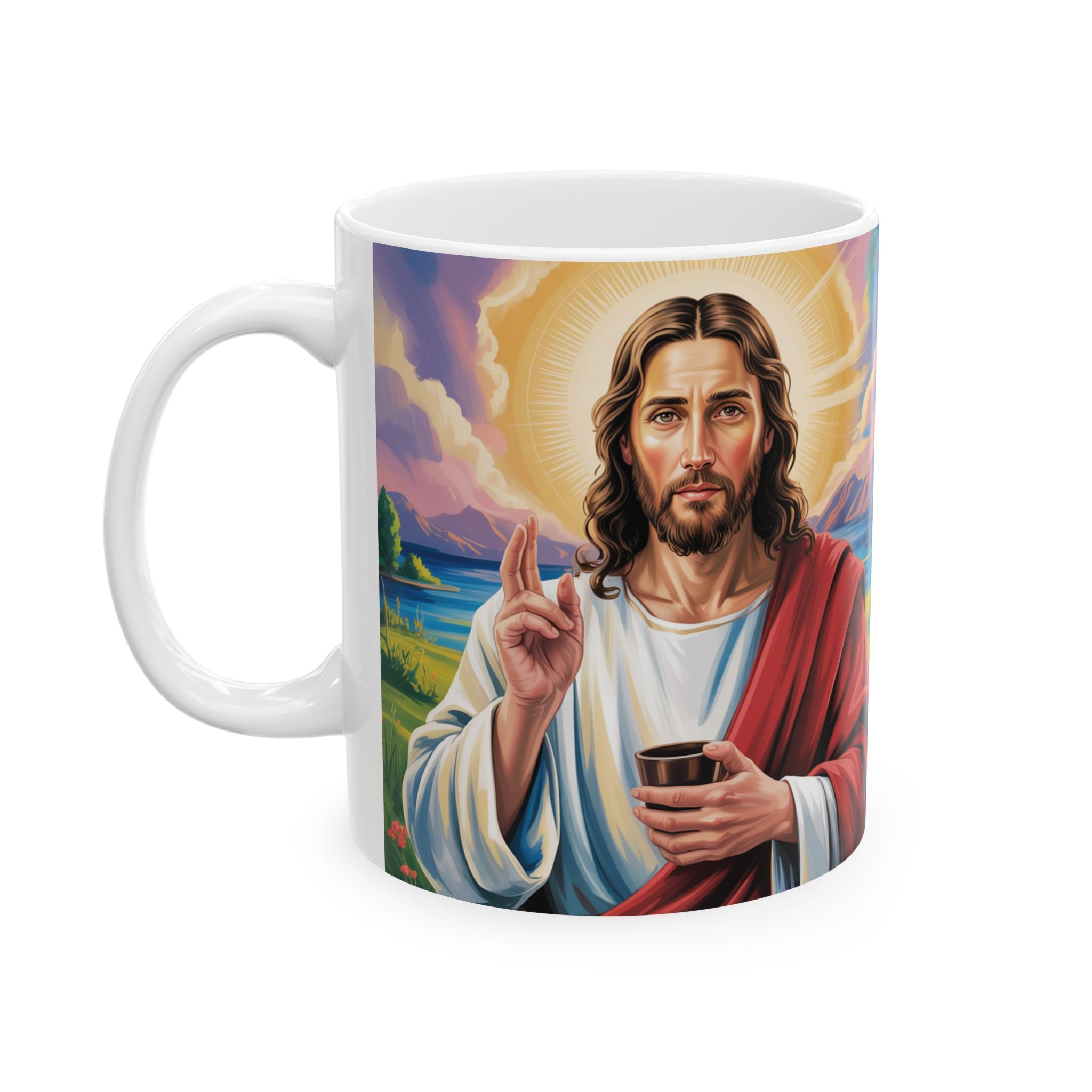Jesus Christ/ Virgin Mary Mug, Spiritual Drinking Cup, Faith-Inspired Gift, Christian Keychains, Church Celebration, Inspirational Motivational