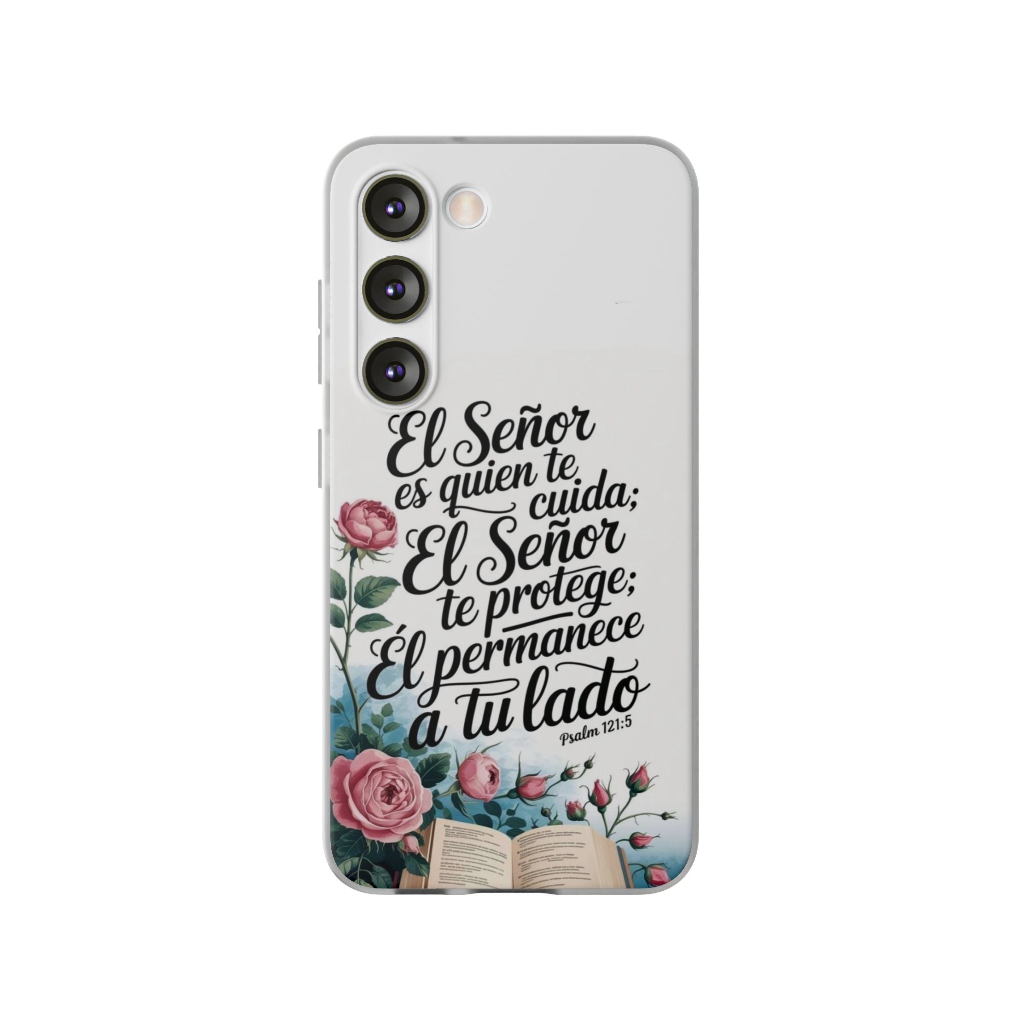 Inspirational Phone Case with Psalm 121:5 Quote, Flexi Case for Protection, Bible Verse Case, Gift for Faith Lovers, Spiritual Décor