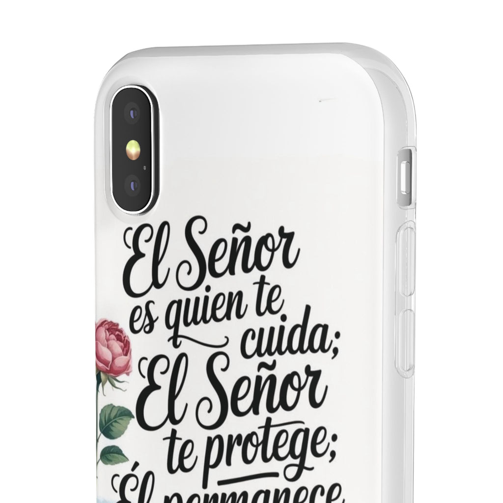 Inspirational Phone Case with Psalm 121:5 Quote, Flexi Case for Protection, Bible Verse Case, Gift for Faith Lovers, Spiritual Décor