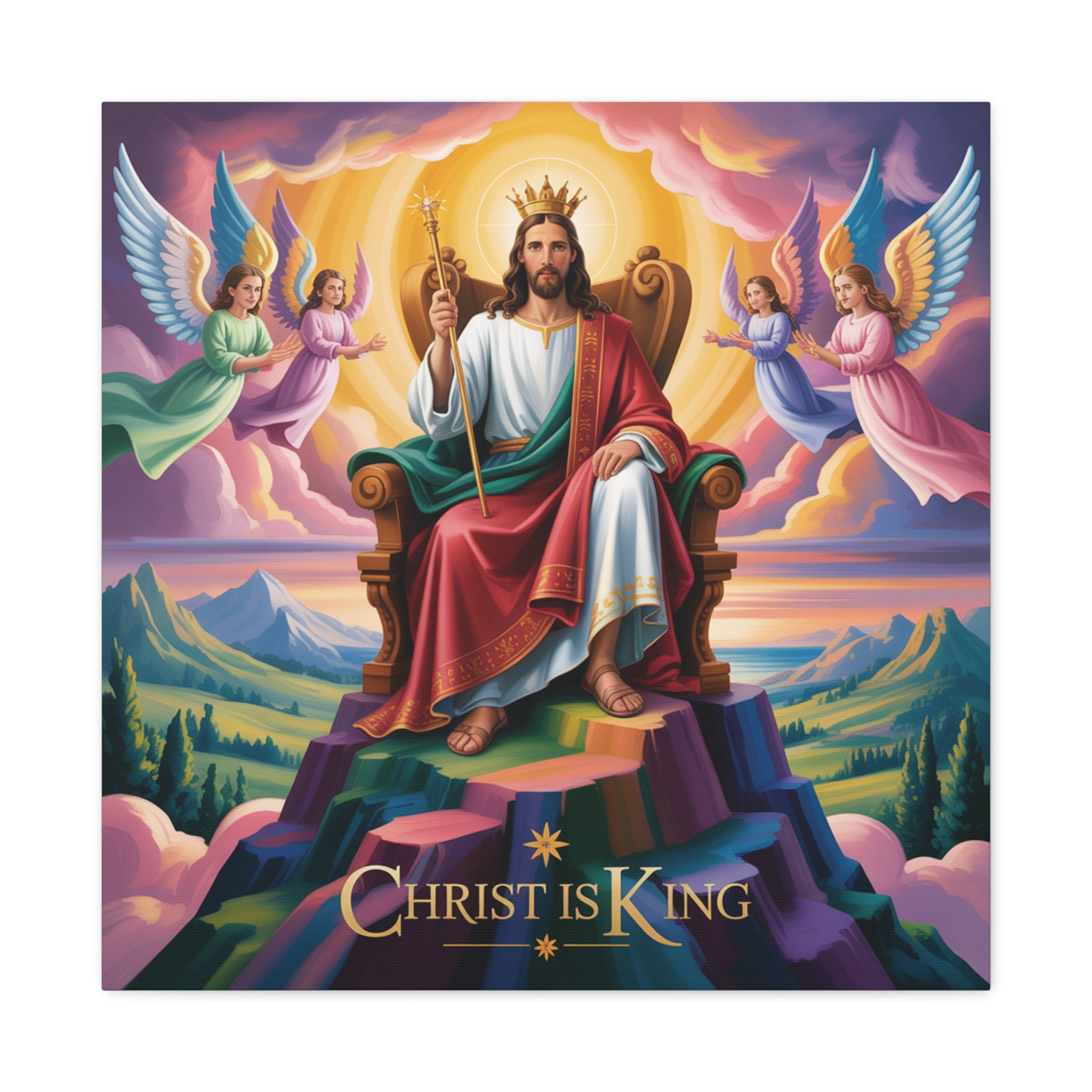 Christ is King Matte Canvas Wall Art, Religious Home Decor, Inspirational Artwork, Christian Gift, Uplifting Wall Decor