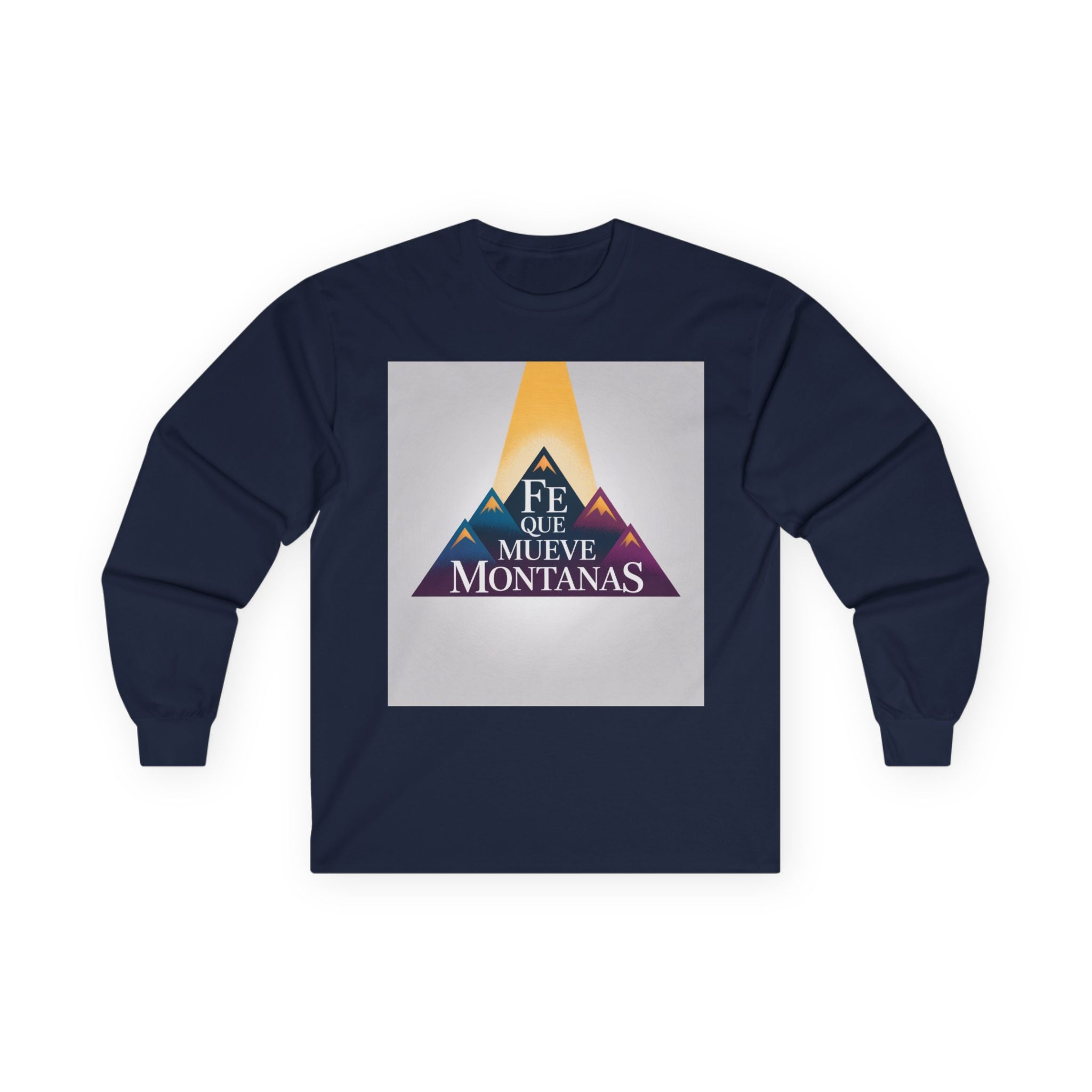 Inspirational Long Sleeve Tee, Faith Moves Mountains Shirt, Motivational Apparel, Unisex Cotton Top, Gift for Encouragement