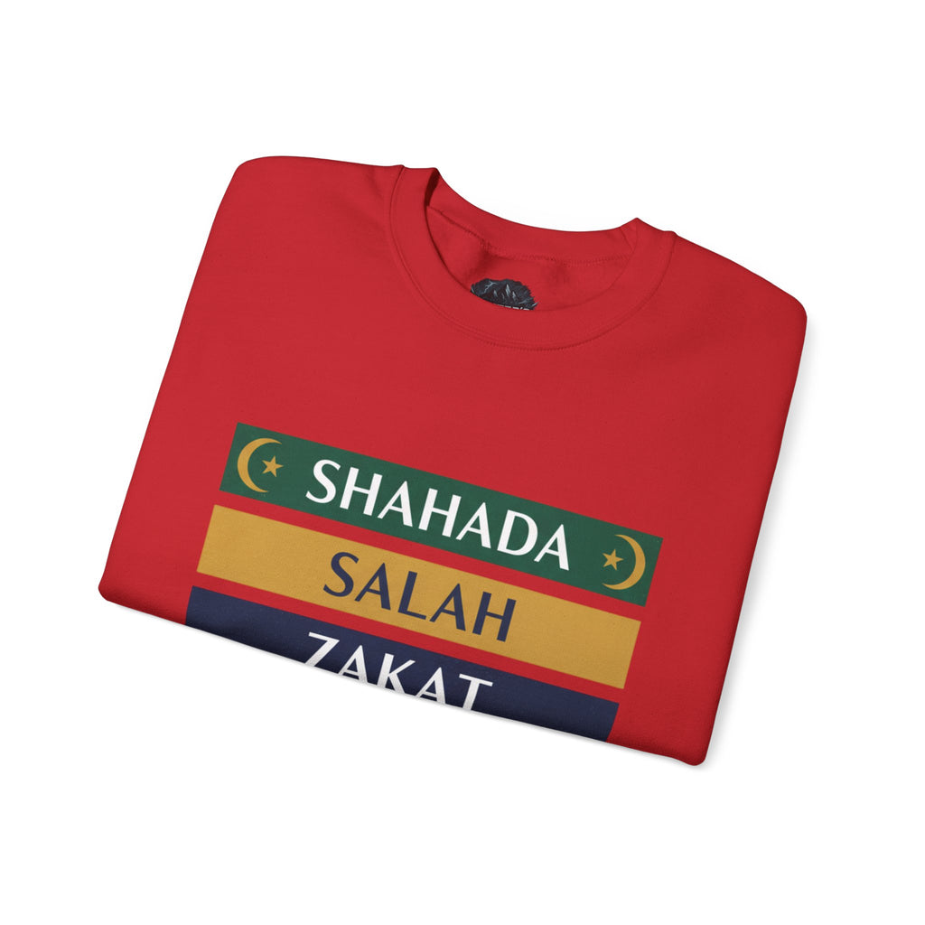 Islamic Pillars Sweatshirt — Shahada, Salah, Zakat, Fasting, Hajj Crewneck