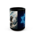 Star of David Black Ceramic Mug — Spiritual Jewish Coffee Cup (15oz)