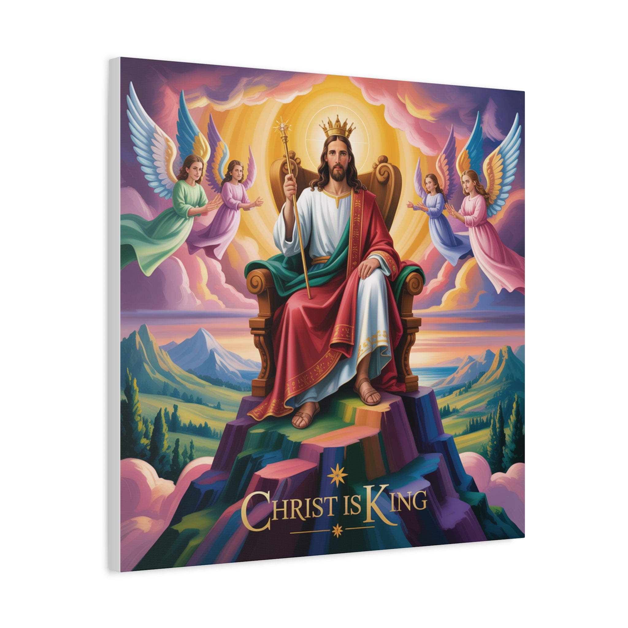 Christ is King Matte Canvas Wall Art, Religious Home Decor, Inspirational Artwork, Christian Gift, Uplifting Wall Decor