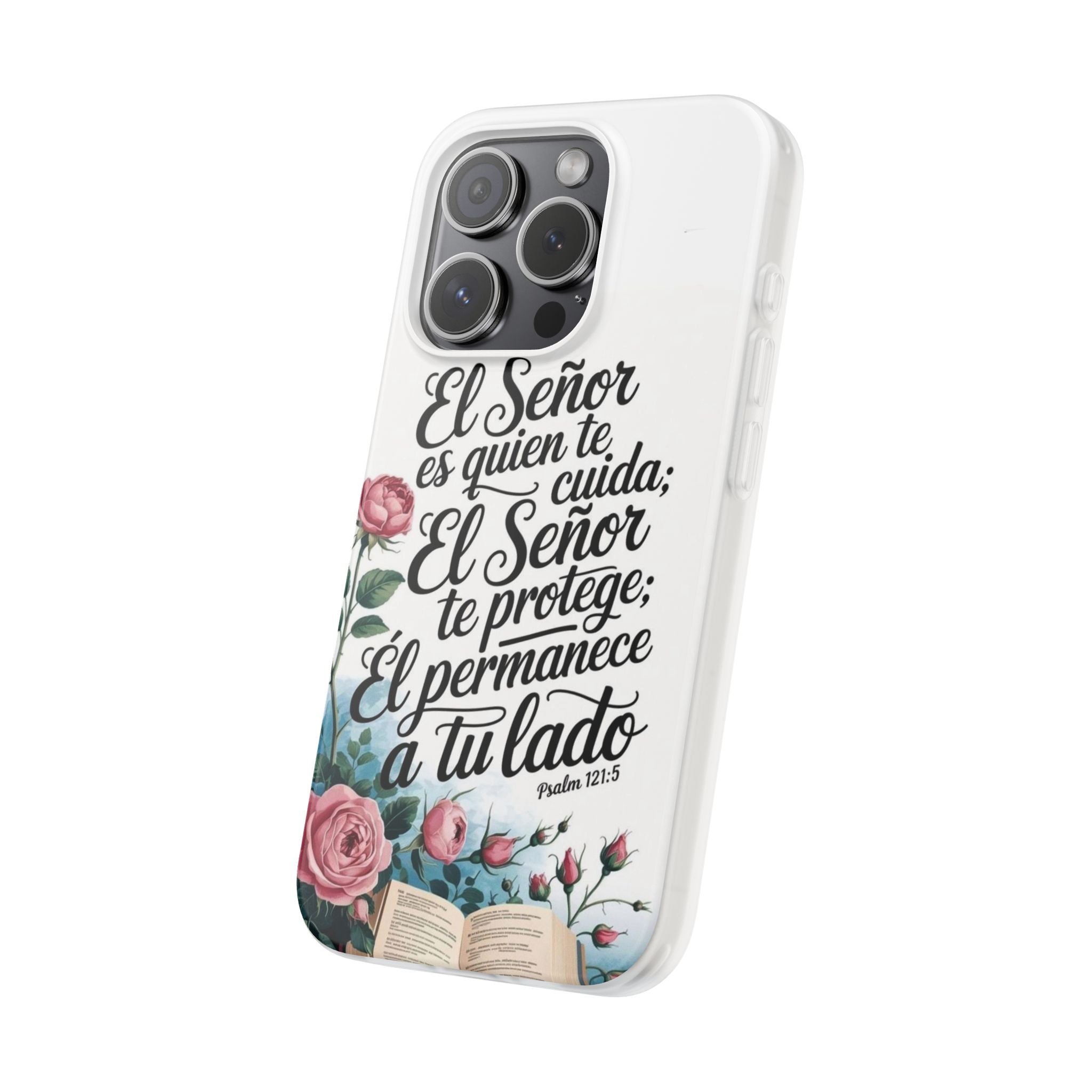 Inspirational Phone Case with Psalm 121:5 Quote, Flexi Case for Protection, Bible Verse Case, Gift for Faith Lovers, Spiritual Décor