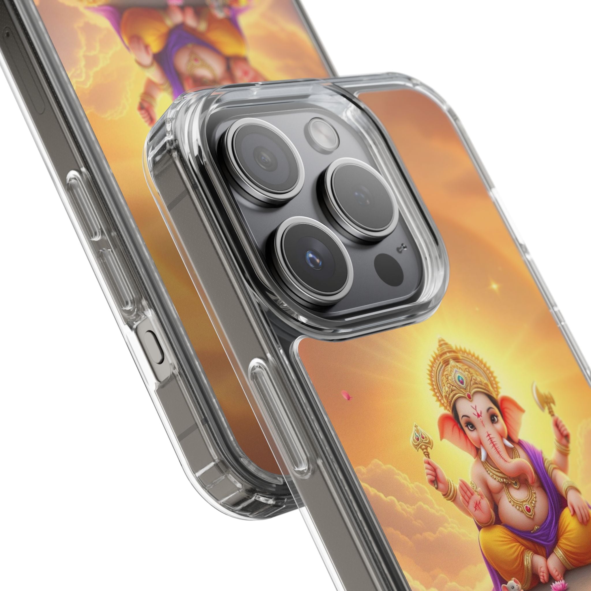 Ganesh Clear Phone Case, Spiritual iPhone Cover, Hindu God Phone Protector, Gift for Her, Boho Phone Accessories