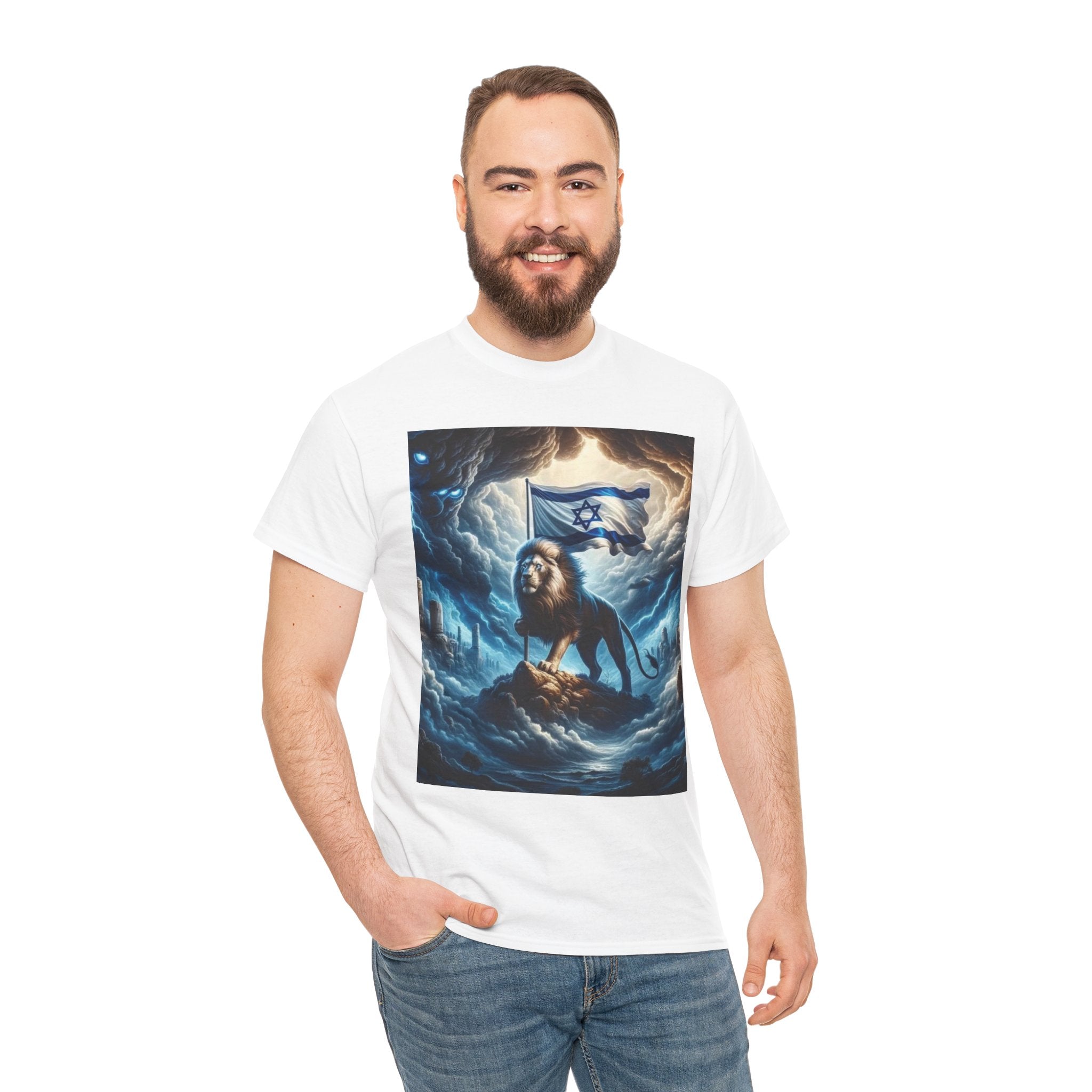 Majestic Lion Unisex Heavy Cotton Tee - Inspirational Apparel, Gift for Animal Lovers, Graphic Tee, Unique T-Shirt, Casual Wear