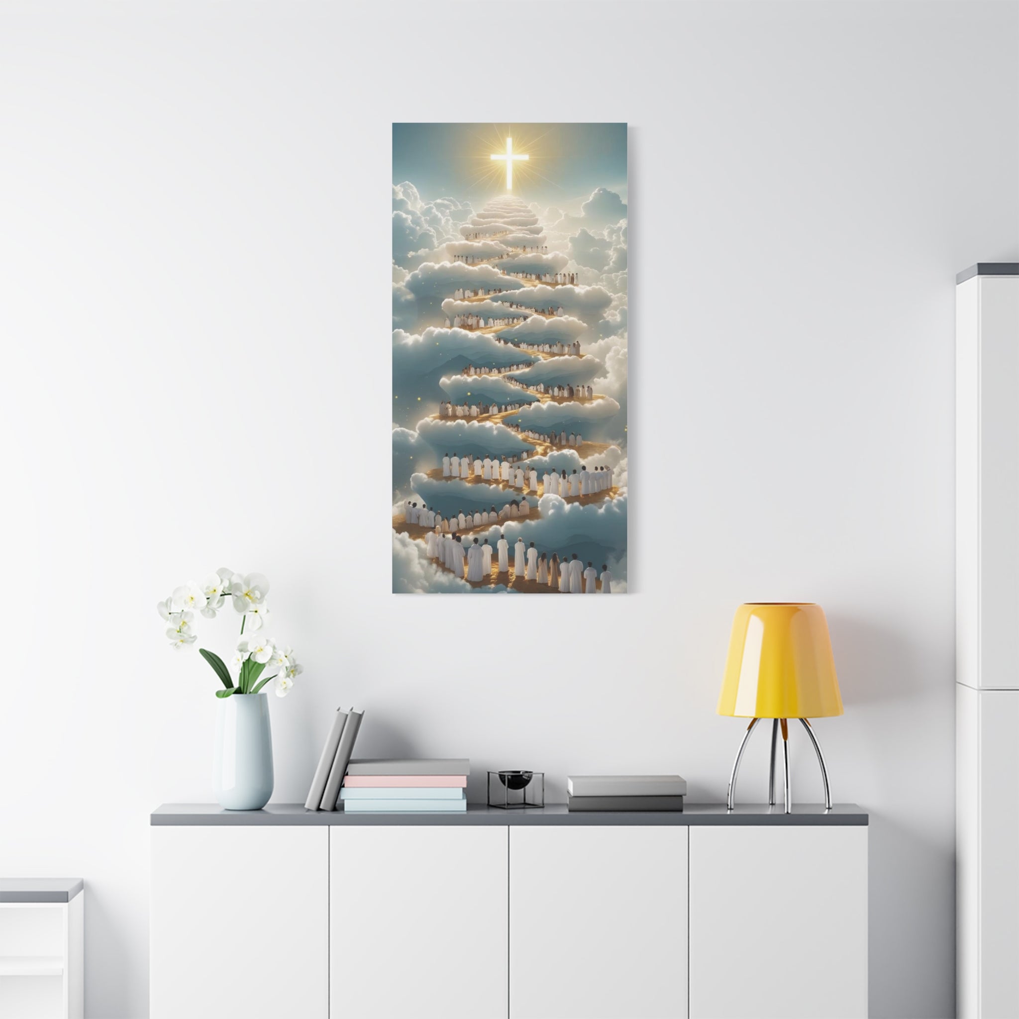 Heavenly Cloud Canvas Art, Spiritual Wall Decor, Christian Home Accent, Inspirational Gift, Faith-Inspired Artwork