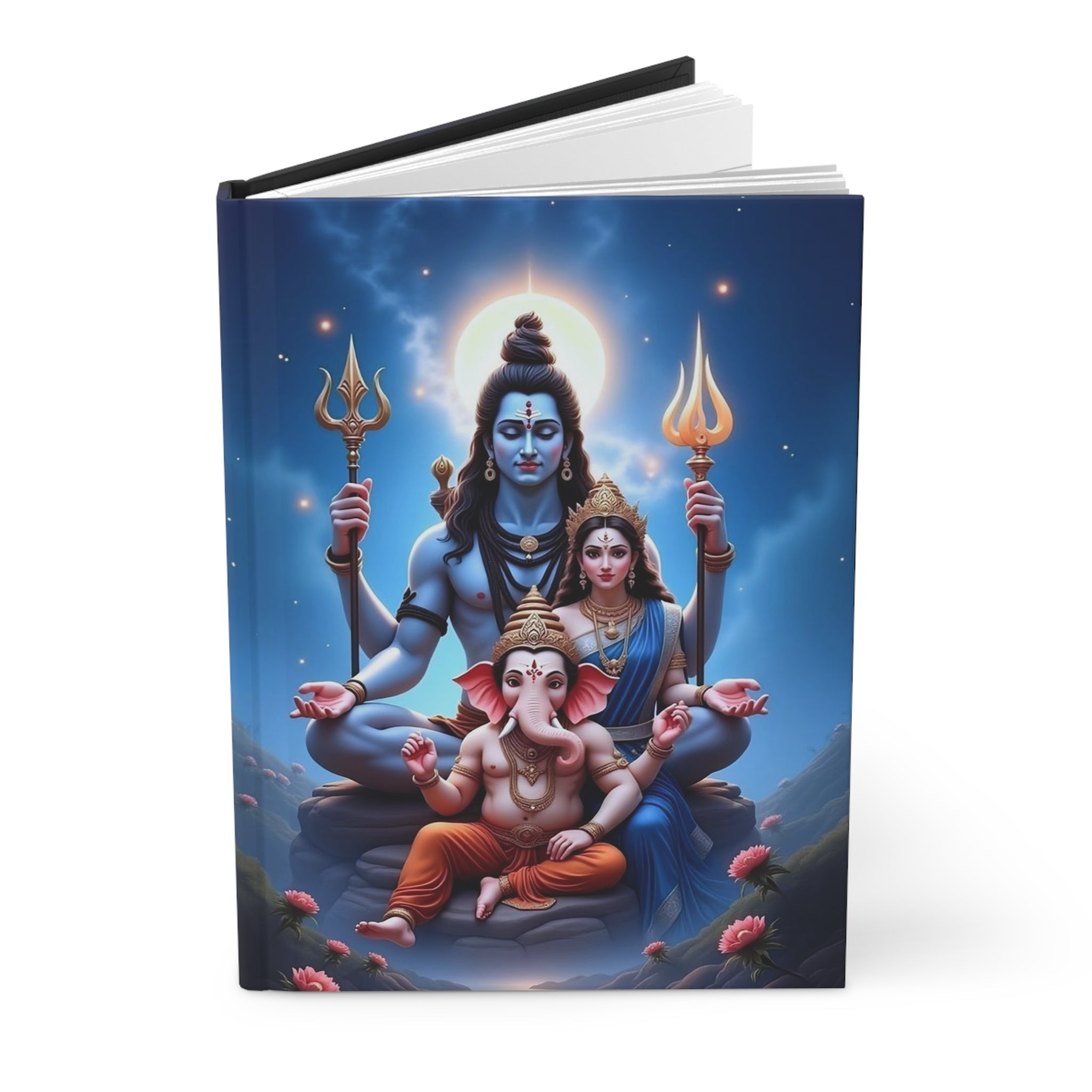 Spiritual Hardcover Journal | Hindu Art, Meditation Notebook, Gift for Yogis, Inspirational Journal, Om Namah Shiva, Ganesh, Parvati