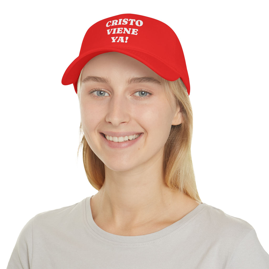 Cristo Viene Yaa Gorra, Vibrant Religious Baseball Cap, Faith Hat, Christian Hat, Gift for Believers, Red Cap with Text