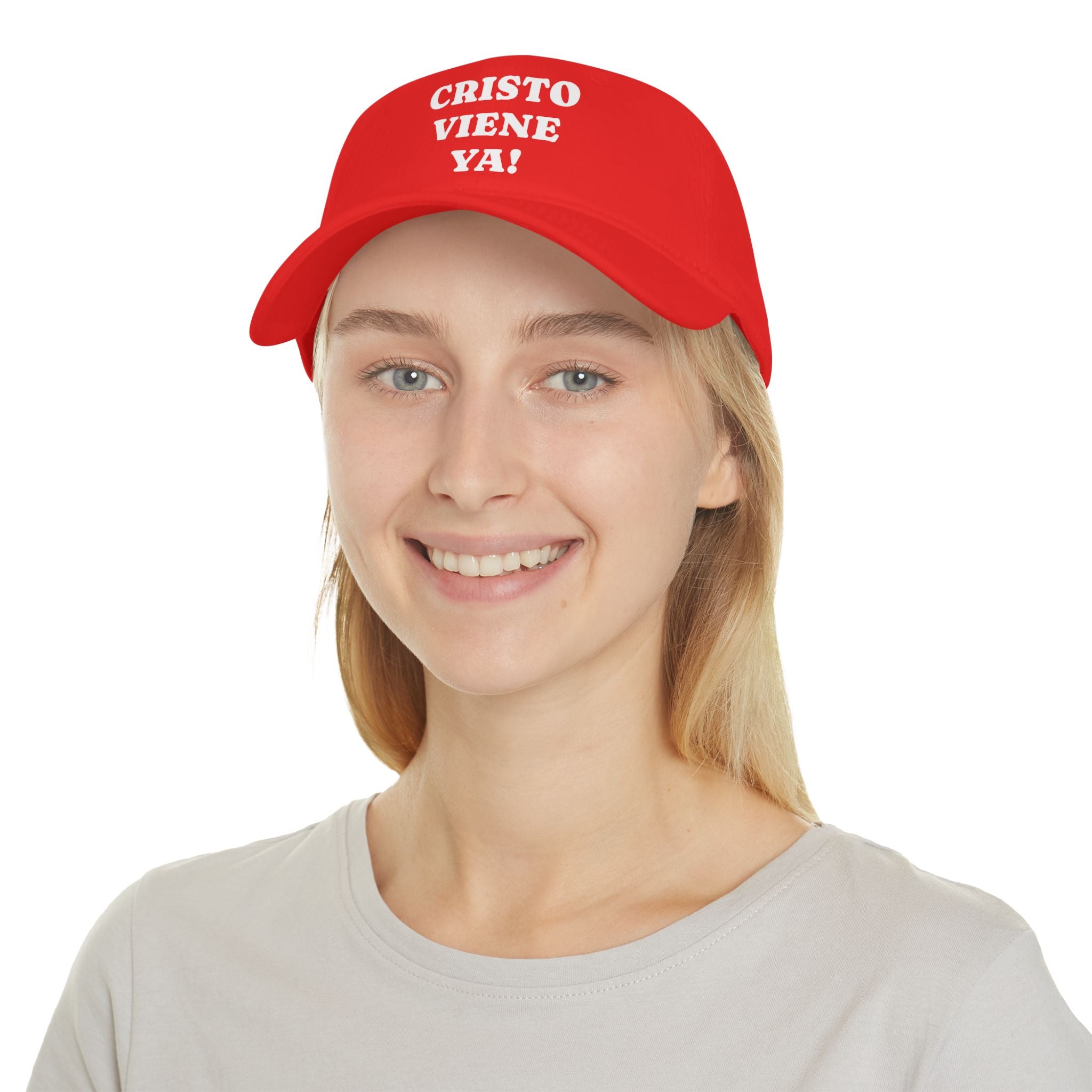 Cristo Viene Yaa Gorra, Vibrant Religious Baseball Cap, Faith Hat, Christian Hat, Gift for Believers, Red Cap with Text