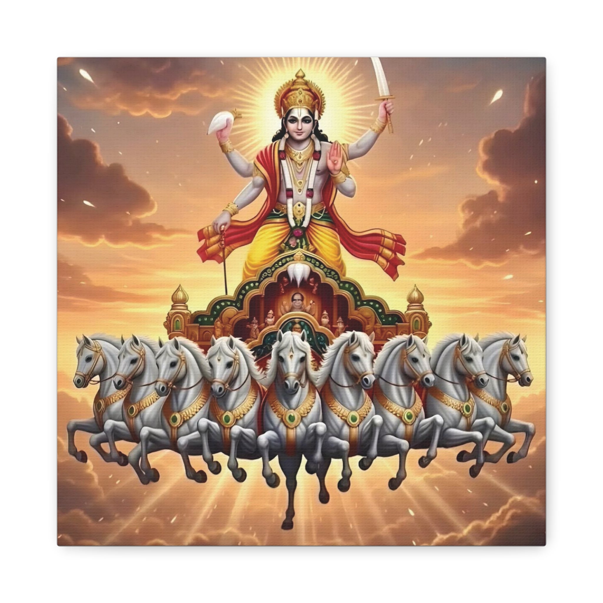Khrisna Divine Canvas Wall Art, Home Decor, Spiritual Gift, Religious Artwork, Hindu Art