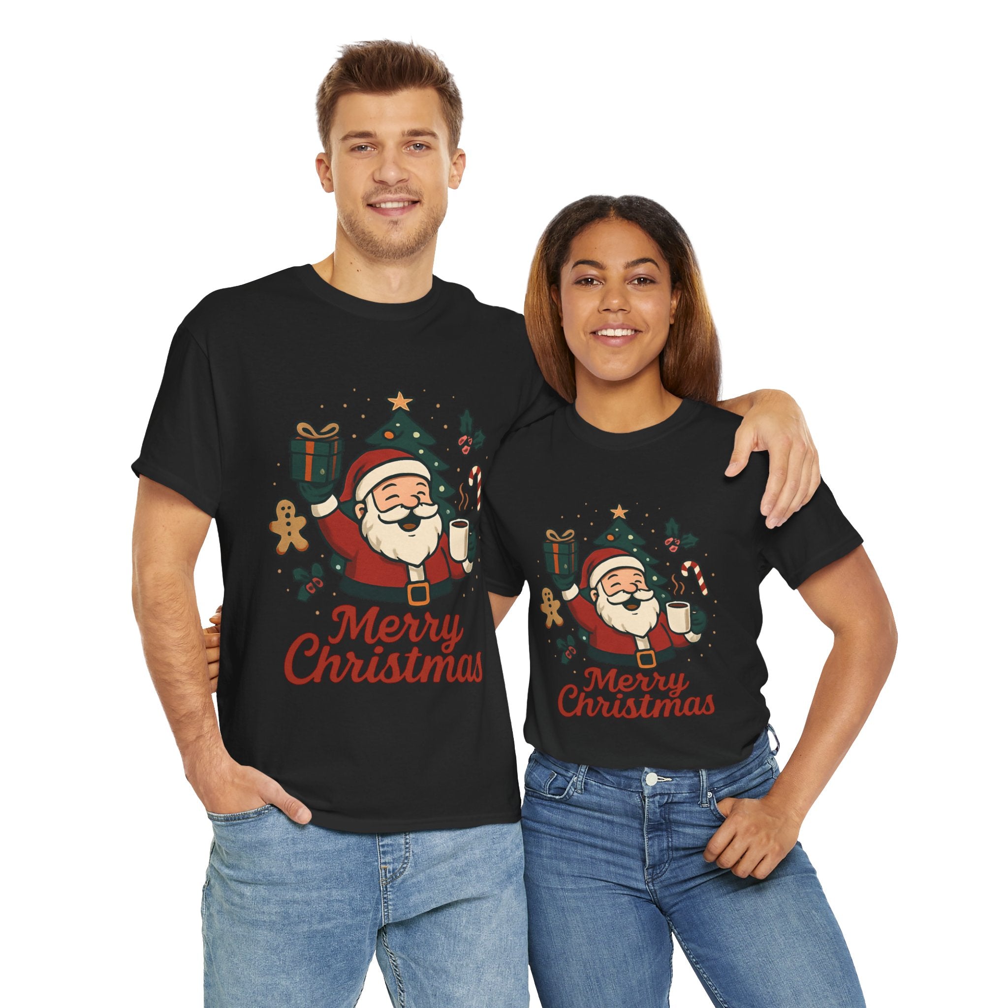 Christmas Santa Tee - "Merry Christmas" Holiday Graphic T-Shirt