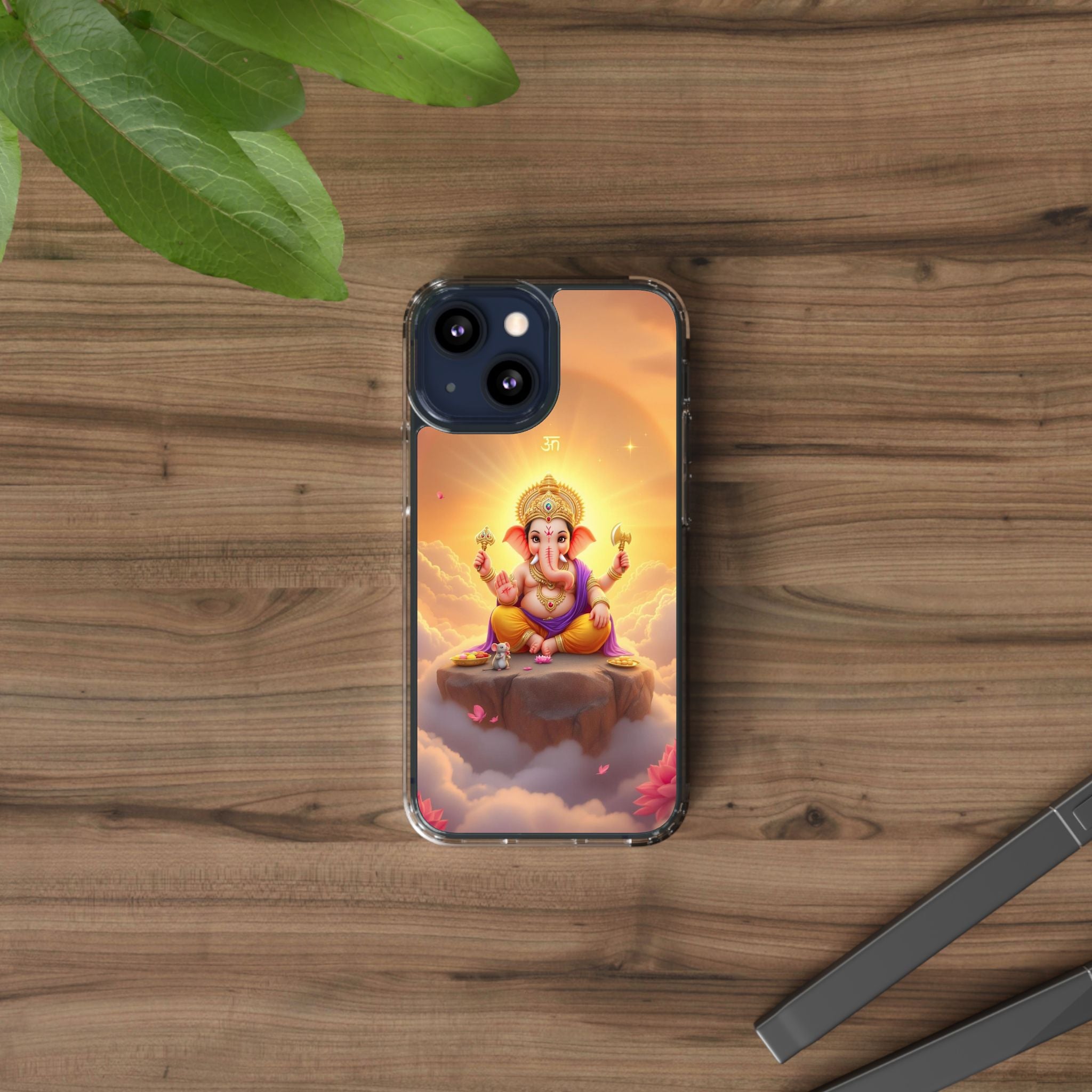 Ganesh Clear Phone Case, Spiritual iPhone Cover, Hindu God Phone Protector, Gift for Her, Boho Phone Accessories