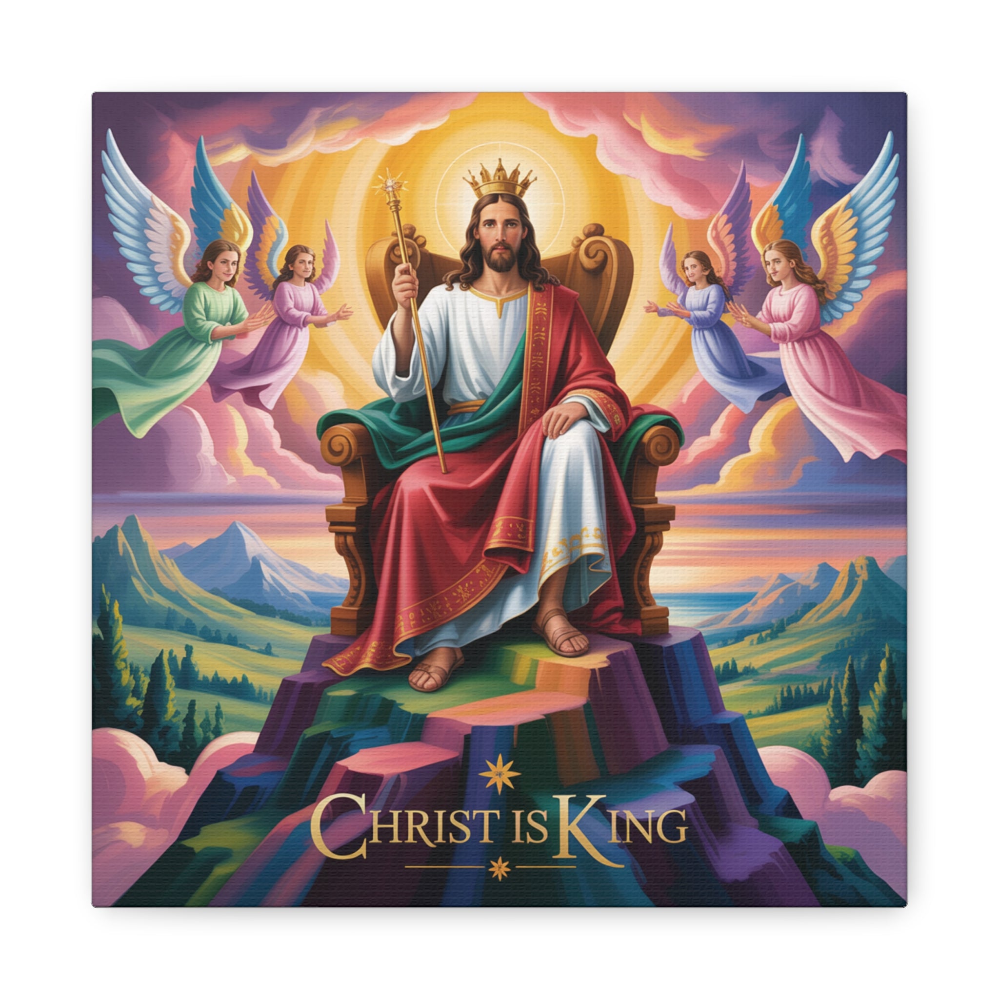 Christ is King Matte Canvas Wall Art, Religious Home Decor, Inspirational Artwork, Christian Gift, Uplifting Wall Decor