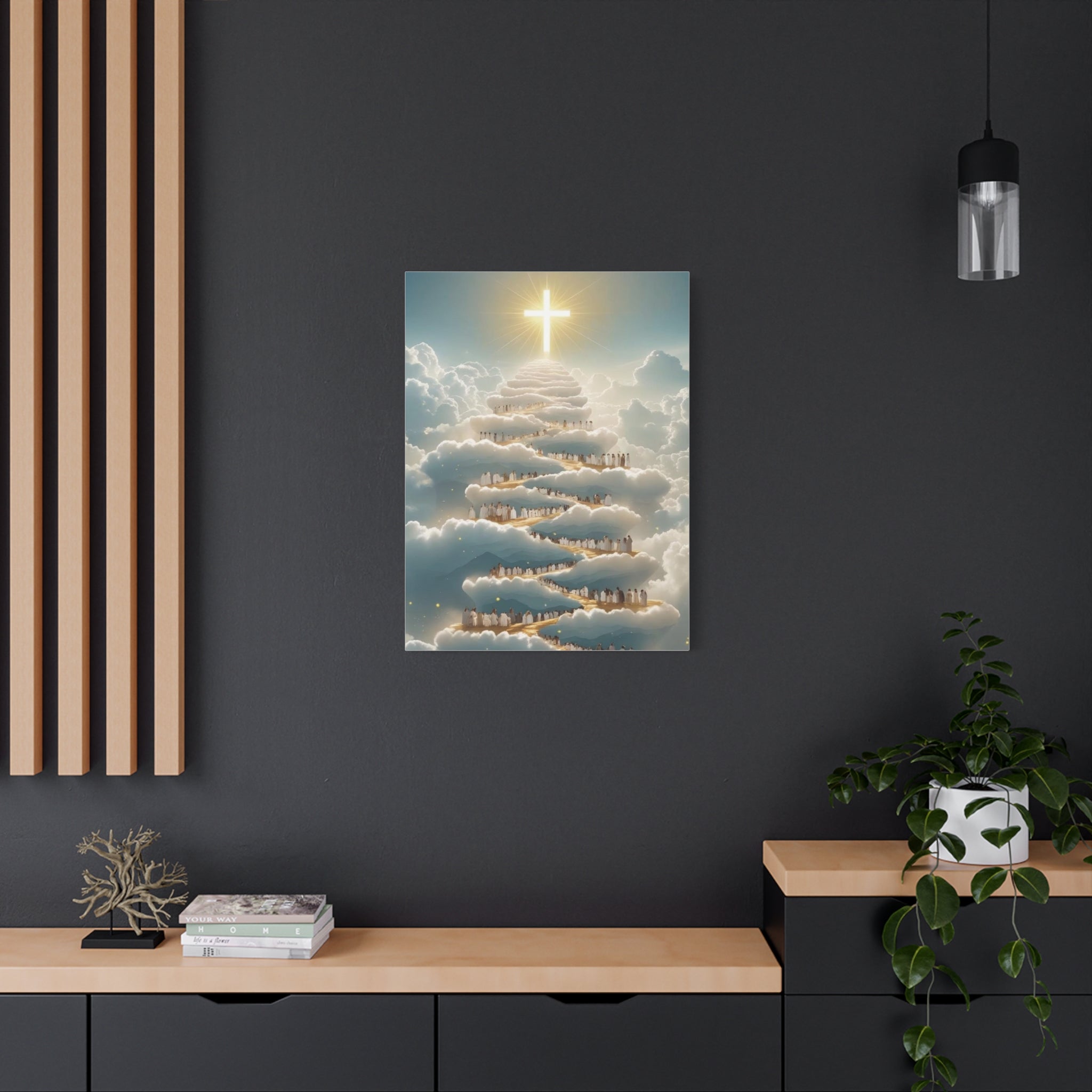 Heavenly Cloud Canvas Art, Spiritual Wall Decor, Christian Home Accent, Inspirational Gift, Faith-Inspired Artwork