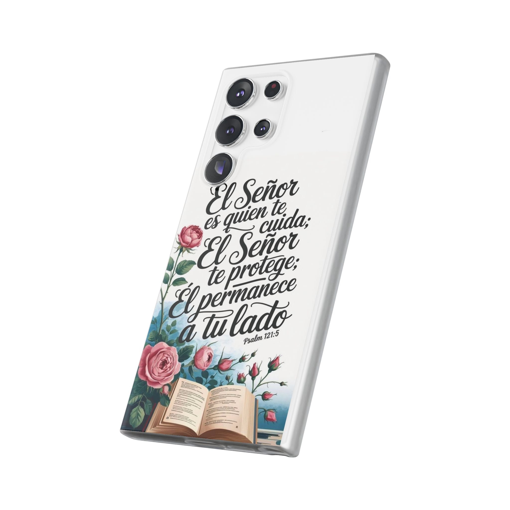 Inspirational Phone Case with Psalm 121:5 Quote, Flexi Case for Protection, Bible Verse Case, Gift for Faith Lovers, Spiritual Décor