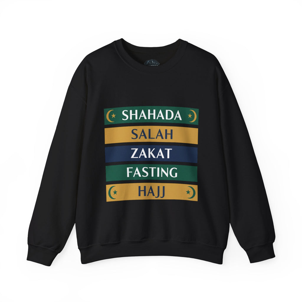 Islamic Pillars Sweatshirt — Shahada, Salah, Zakat, Fasting, Hajj Crewneck
