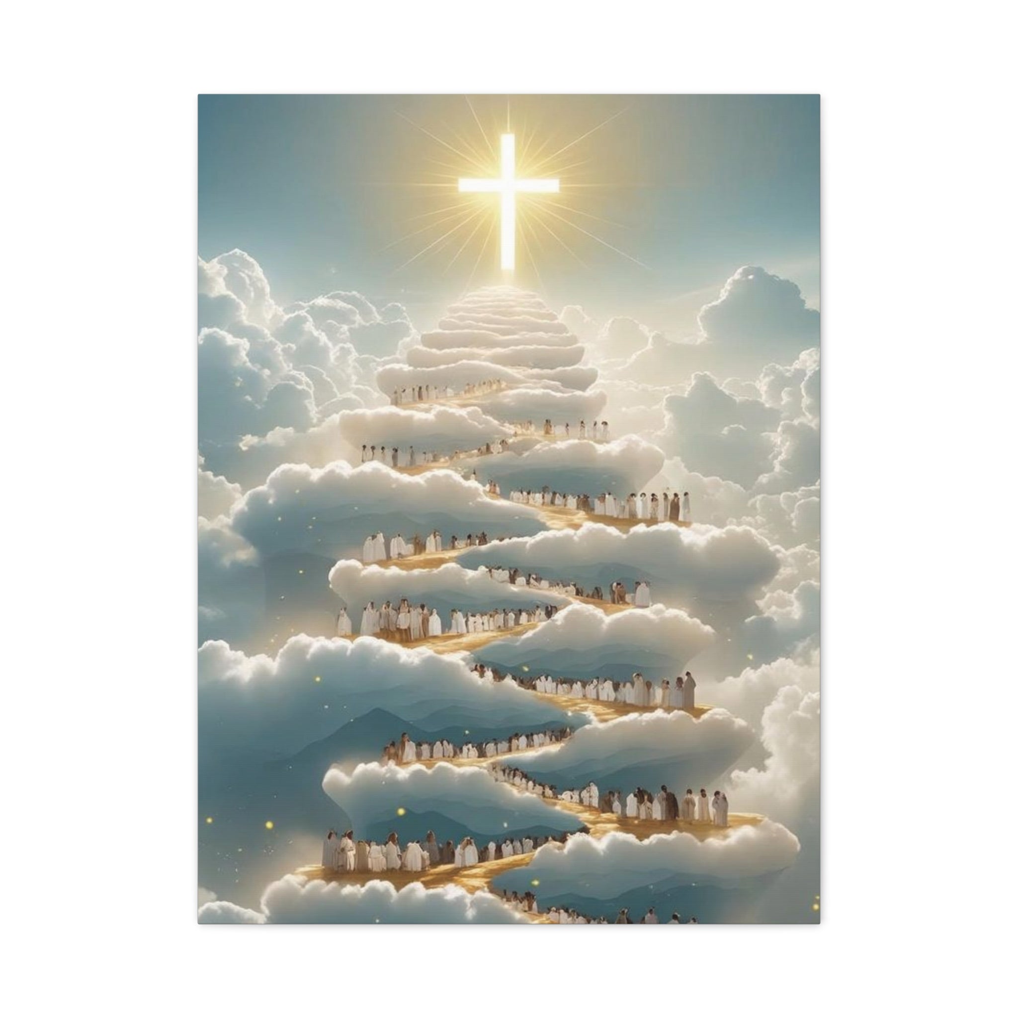 Heavenly Cloud Canvas Art, Spiritual Wall Decor, Christian Home Accent, Inspirational Gift, Faith-Inspired Artwork