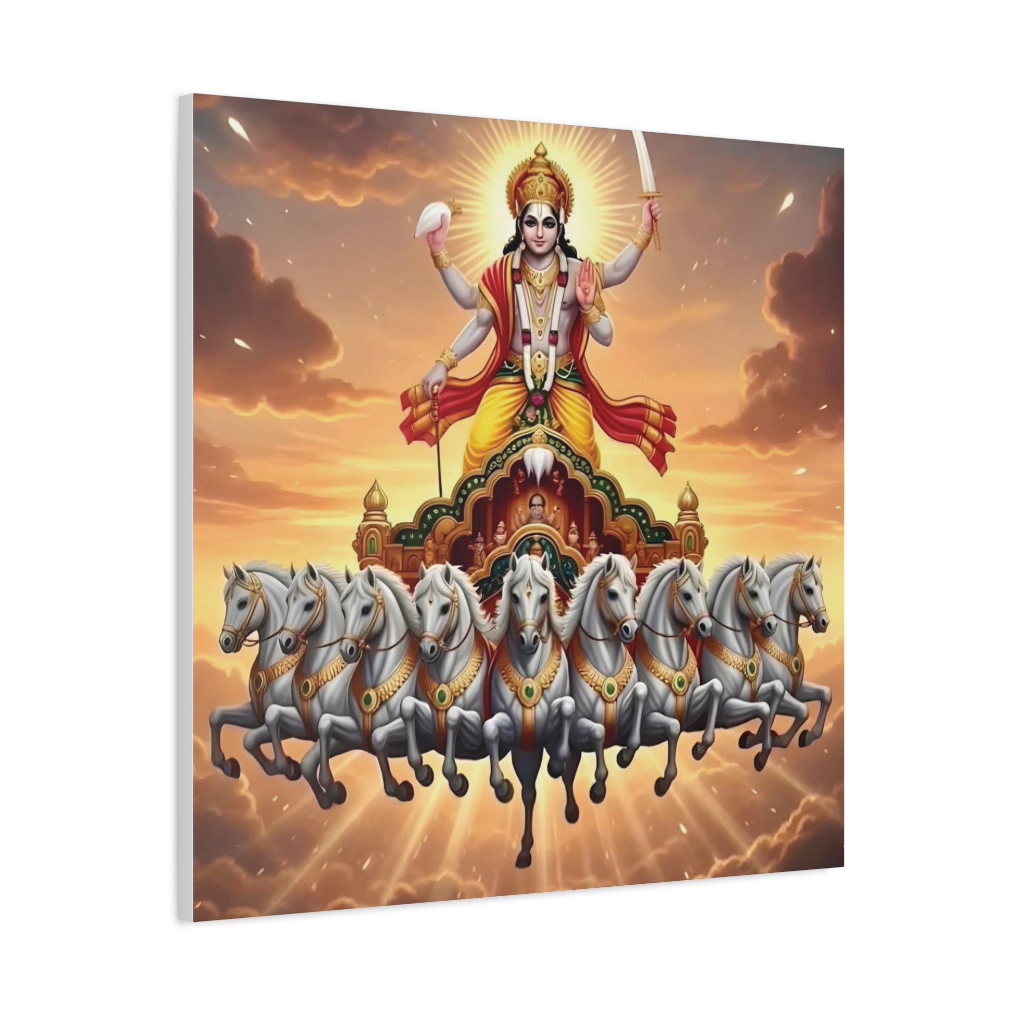 Khrisna Divine Canvas Wall Art, Home Decor, Spiritual Gift, Religious Artwork, Hindu Art