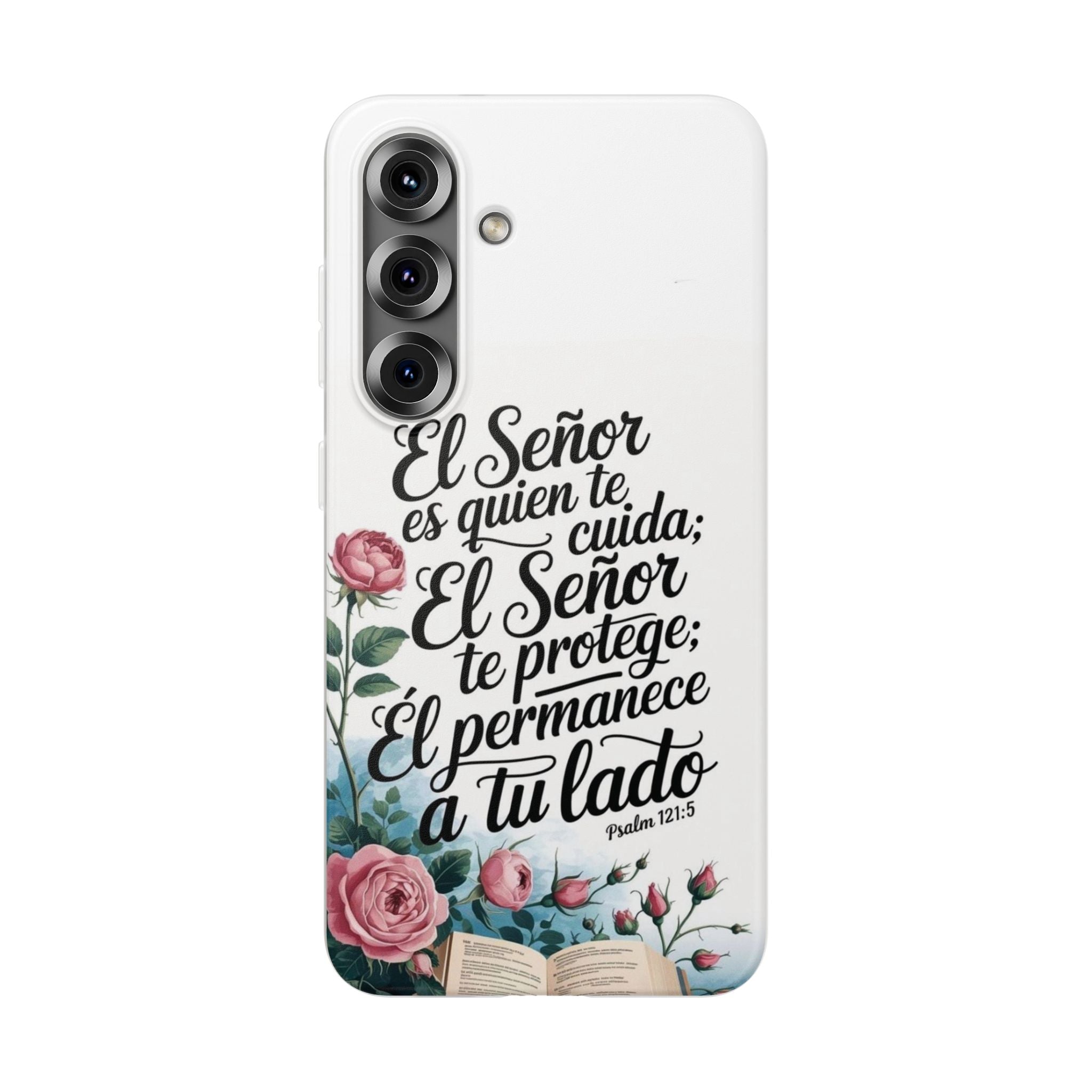 Inspirational Phone Case with Psalm 121:5 Quote, Flexi Case for Protection, Bible Verse Case, Gift for Faith Lovers, Spiritual Décor