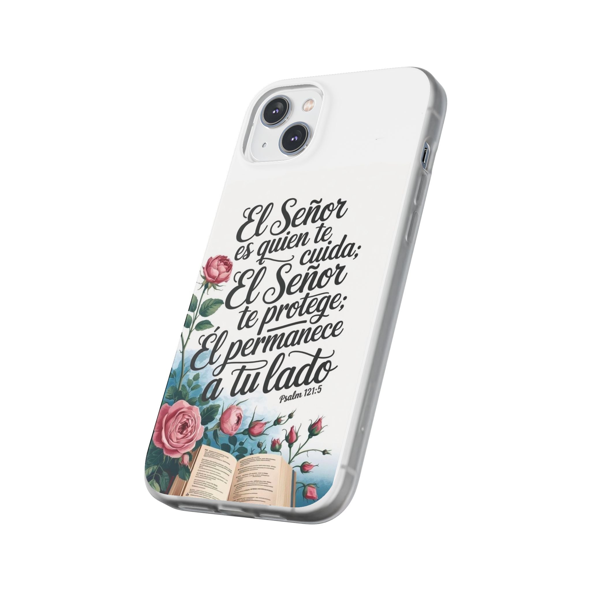 Inspirational Phone Case with Psalm 121:5 Quote, Flexi Case for Protection, Bible Verse Case, Gift for Faith Lovers, Spiritual Décor