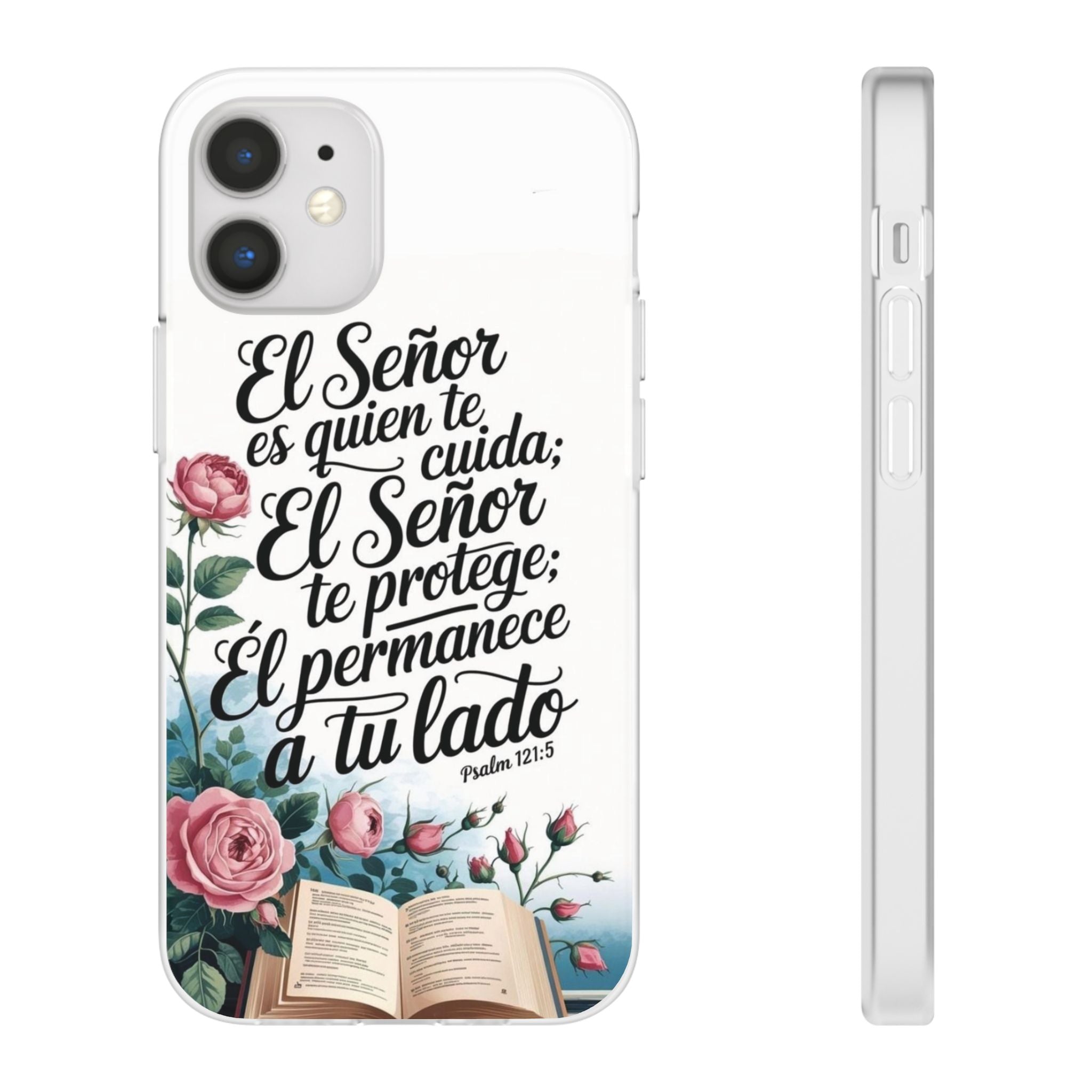 Inspirational Phone Case with Psalm 121:5 Quote, Flexi Case for Protection, Bible Verse Case, Gift for Faith Lovers, Spiritual Décor