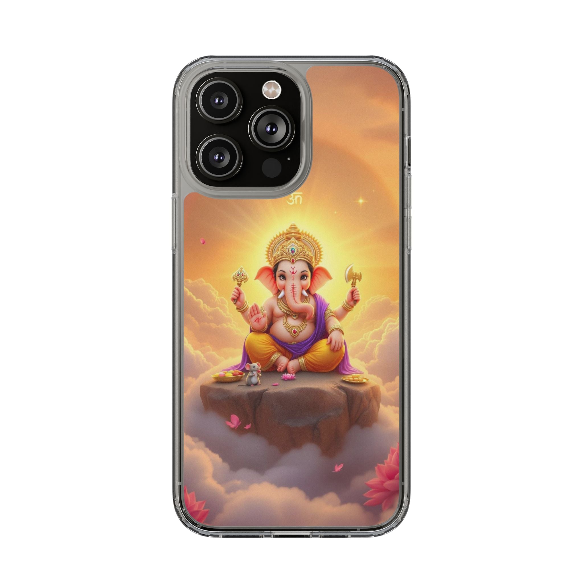 Ganesh Clear Phone Case, Spiritual iPhone Cover, Hindu God Phone Protector, Gift for Her, Boho Phone Accessories