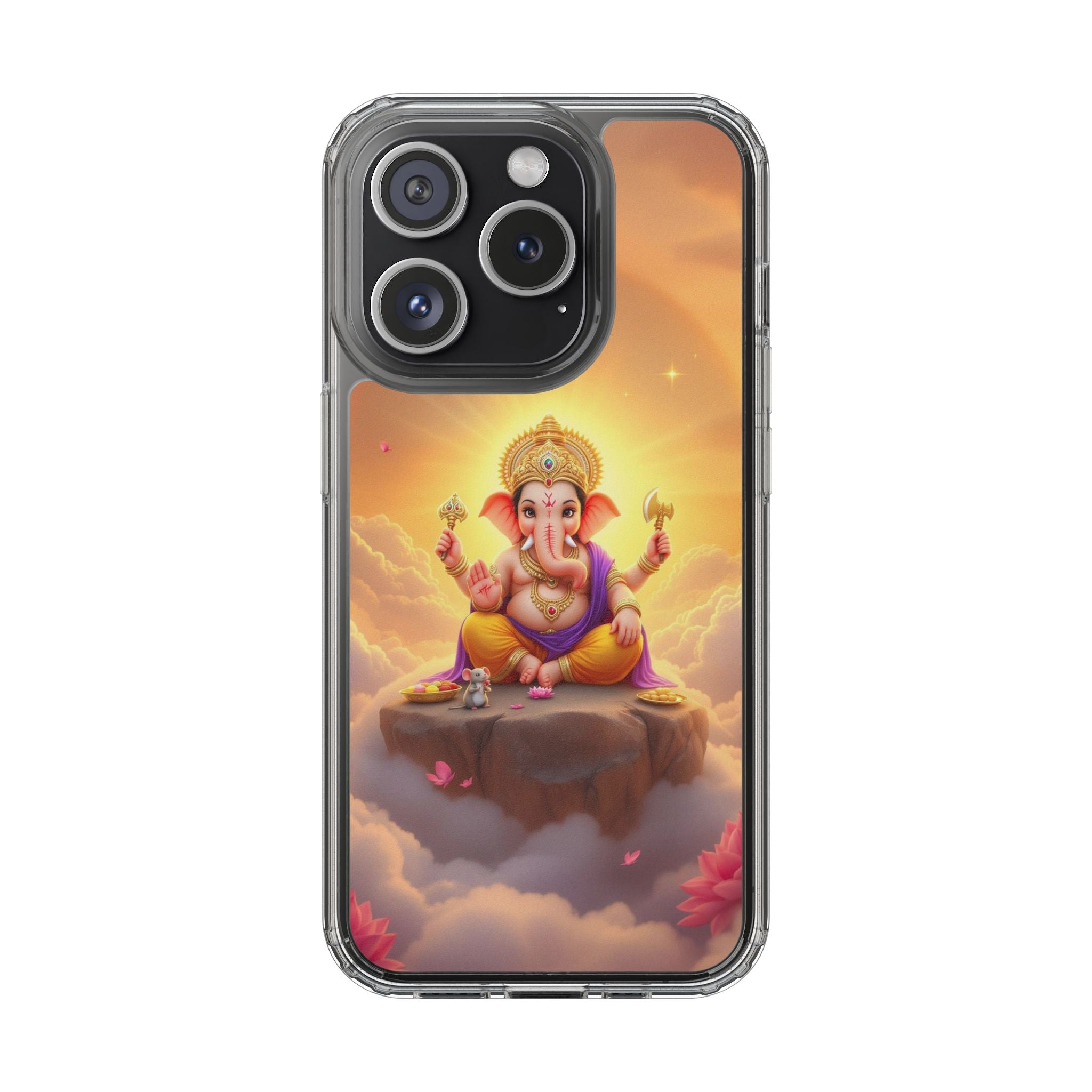 Ganesh Clear Phone Case, Spiritual iPhone Cover, Hindu God Phone Protector, Gift for Her, Boho Phone Accessories