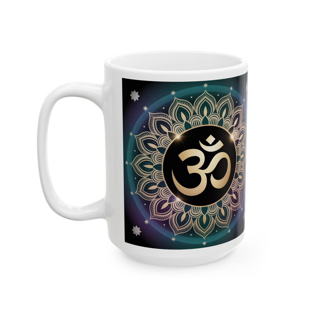 Spiritual Ganesh Ceramic Mug, Meditation Gift, Indian Art Mug, Home Decor, Tea Coffee Cup, Festival Gift Idea