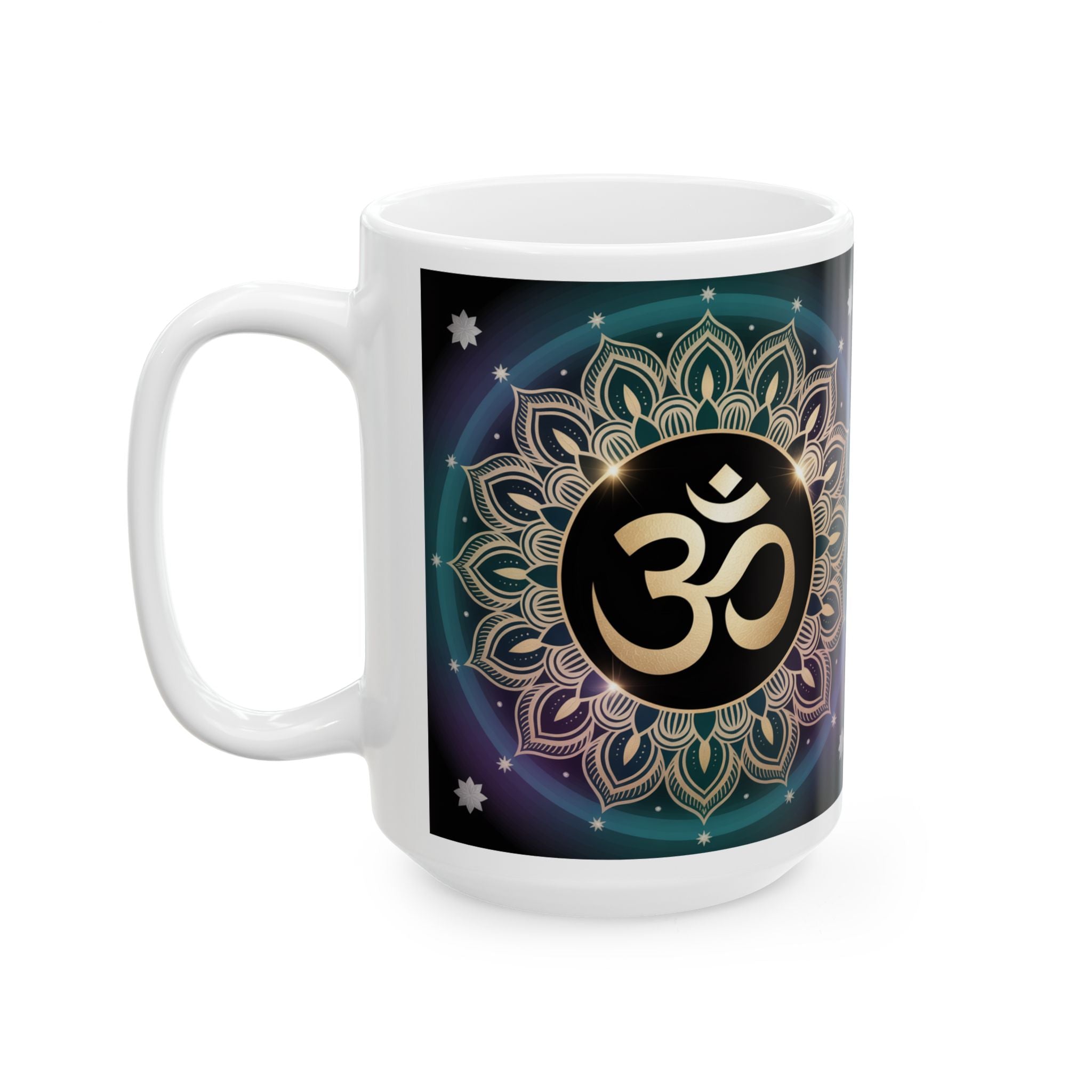 Spiritual Ganesh Ceramic Mug, Meditation Gift, Indian Art Mug, Home Decor, Tea Coffee Cup, Festival Gift Idea