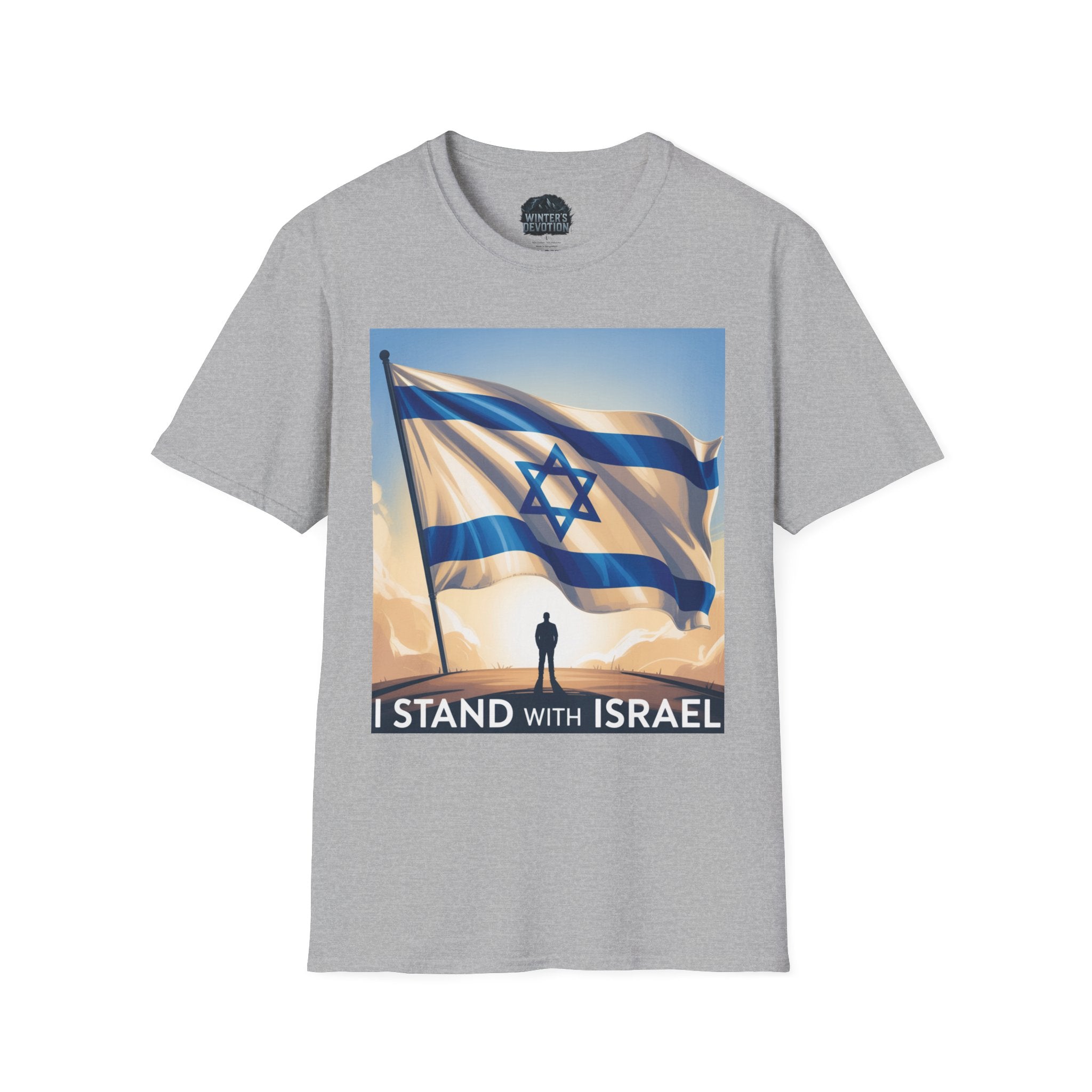 I Stand with Israel Unisex Softstyle T-Shirt, Patriotic Tee, Support Shirt, Gift for Activists, Israel Pride Apparel