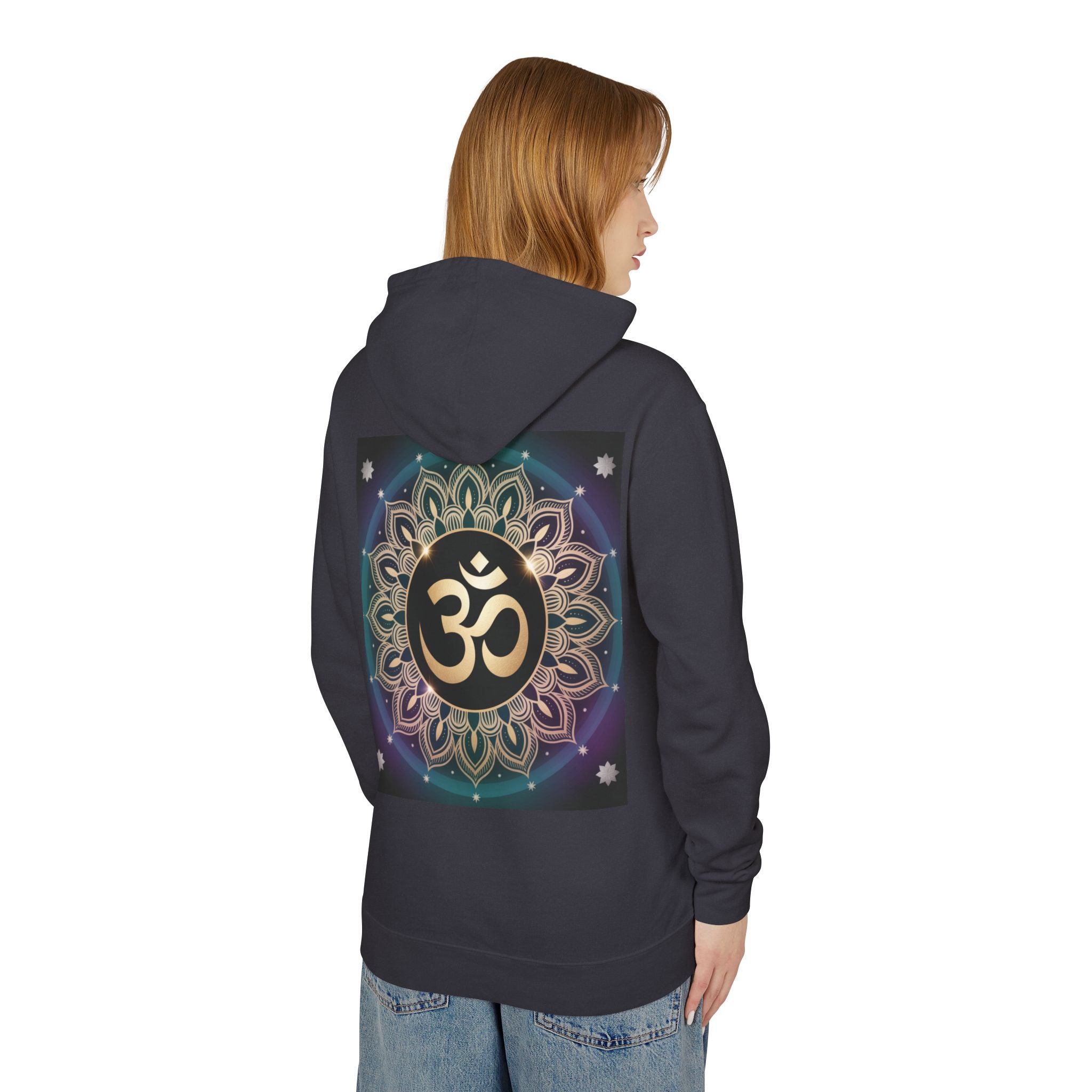 Spiritual Unisex Hoodie, Inspirational Hooded Sweatshirt, Yoga Apparel, Meditation Fashion, Ganesh and Om Design