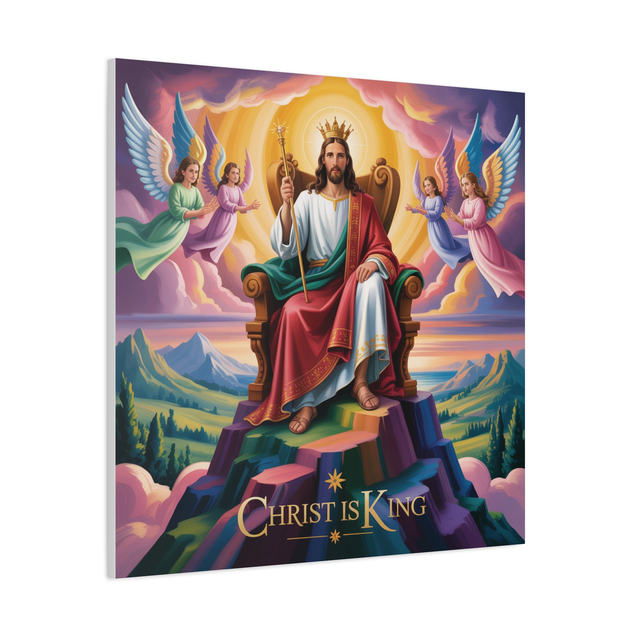 Christ is King Matte Canvas Wall Art, Religious Home Decor, Inspirational Artwork, Christian Gift, Uplifting Wall Decor