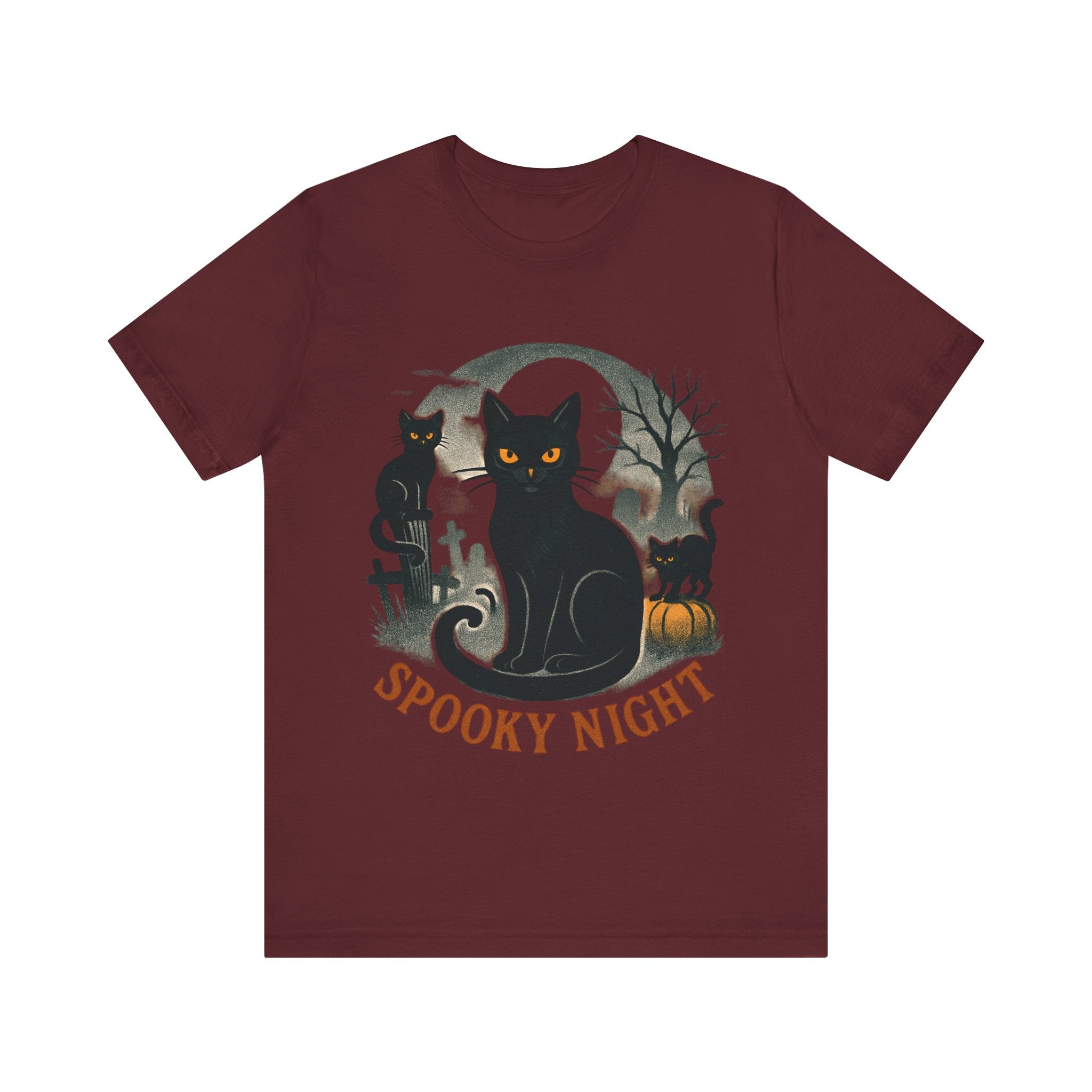 Halloween Black Cat Tee Unisex Jersey Short Sleeve Tee