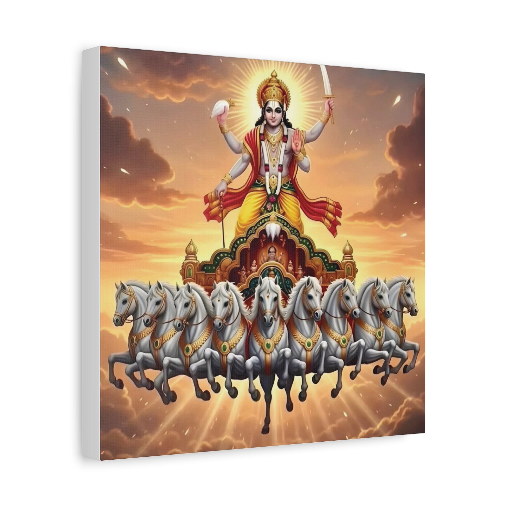 Khrisna Divine Canvas Wall Art, Home Decor, Spiritual Gift, Religious Artwork, Hindu Art