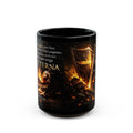 Religious Mug - "El Señor es mi Fortaleza y mi Escudo" Spanish Scripture Coffee Mug (Black, 15oz)