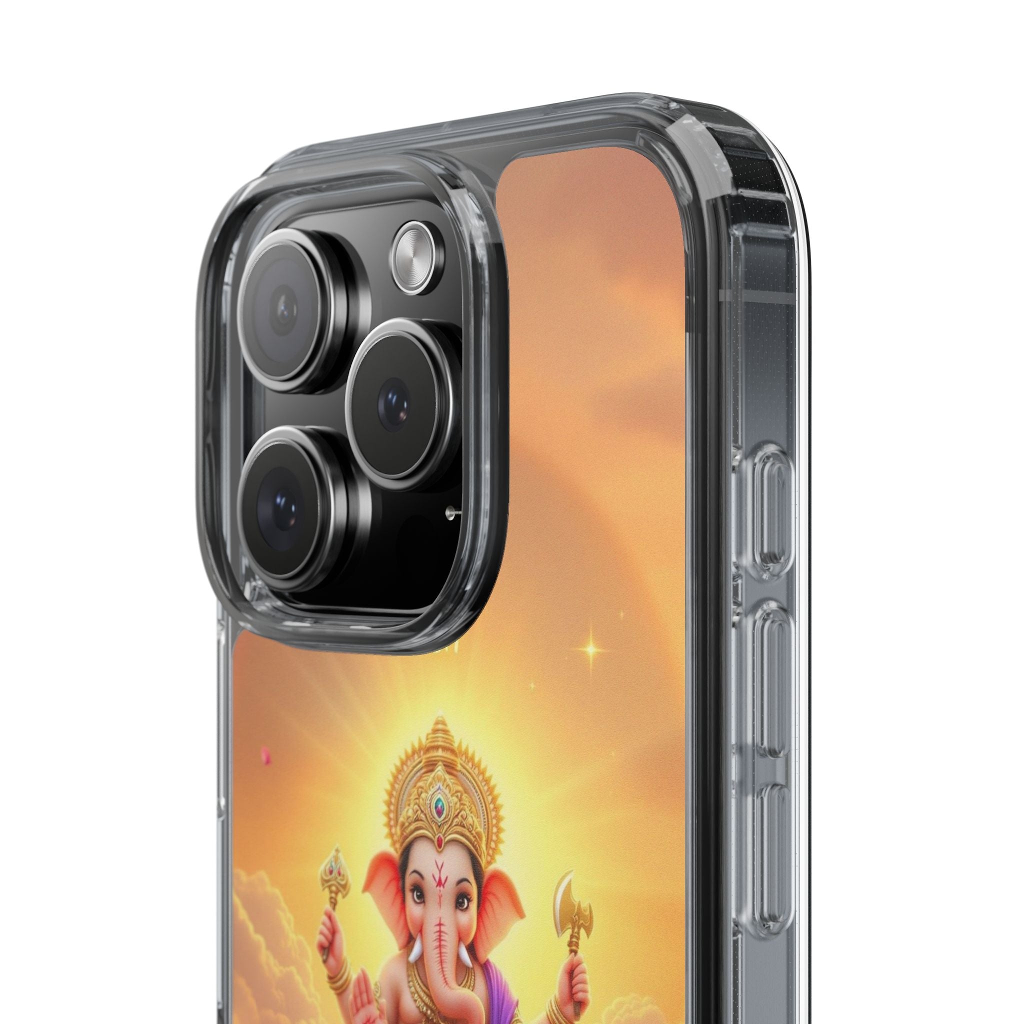 Ganesh Clear Phone Case, Spiritual iPhone Cover, Hindu God Phone Protector, Gift for Her, Boho Phone Accessories