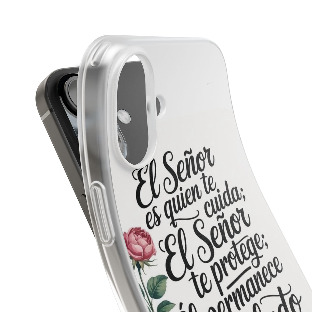 Inspirational Phone Case with Psalm 121:5 Quote, Flexi Case for Protection, Bible Verse Case, Gift for Faith Lovers, Spiritual Décor