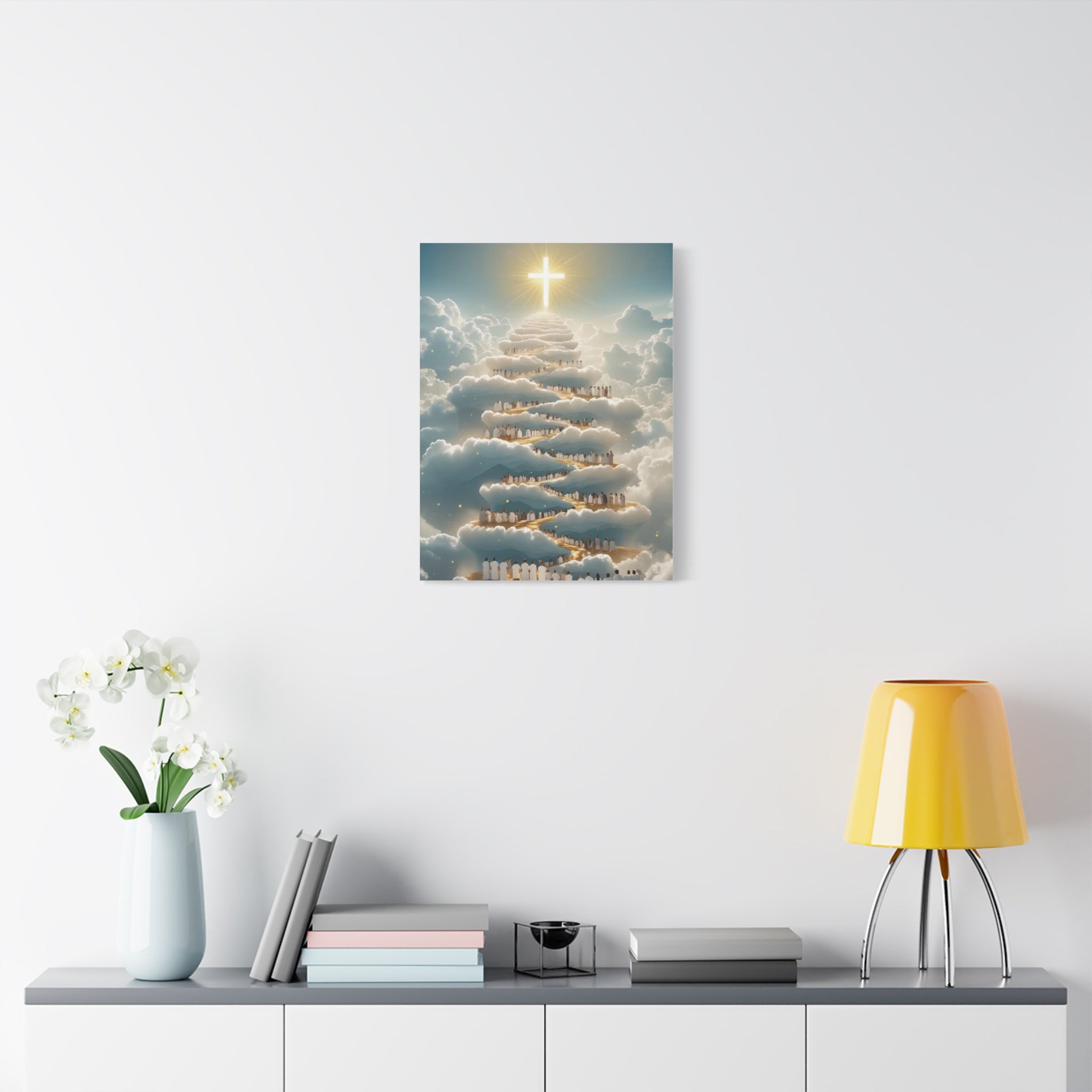 Heavenly Cloud Canvas Art, Spiritual Wall Decor, Christian Home Accent, Inspirational Gift, Faith-Inspired Artwork