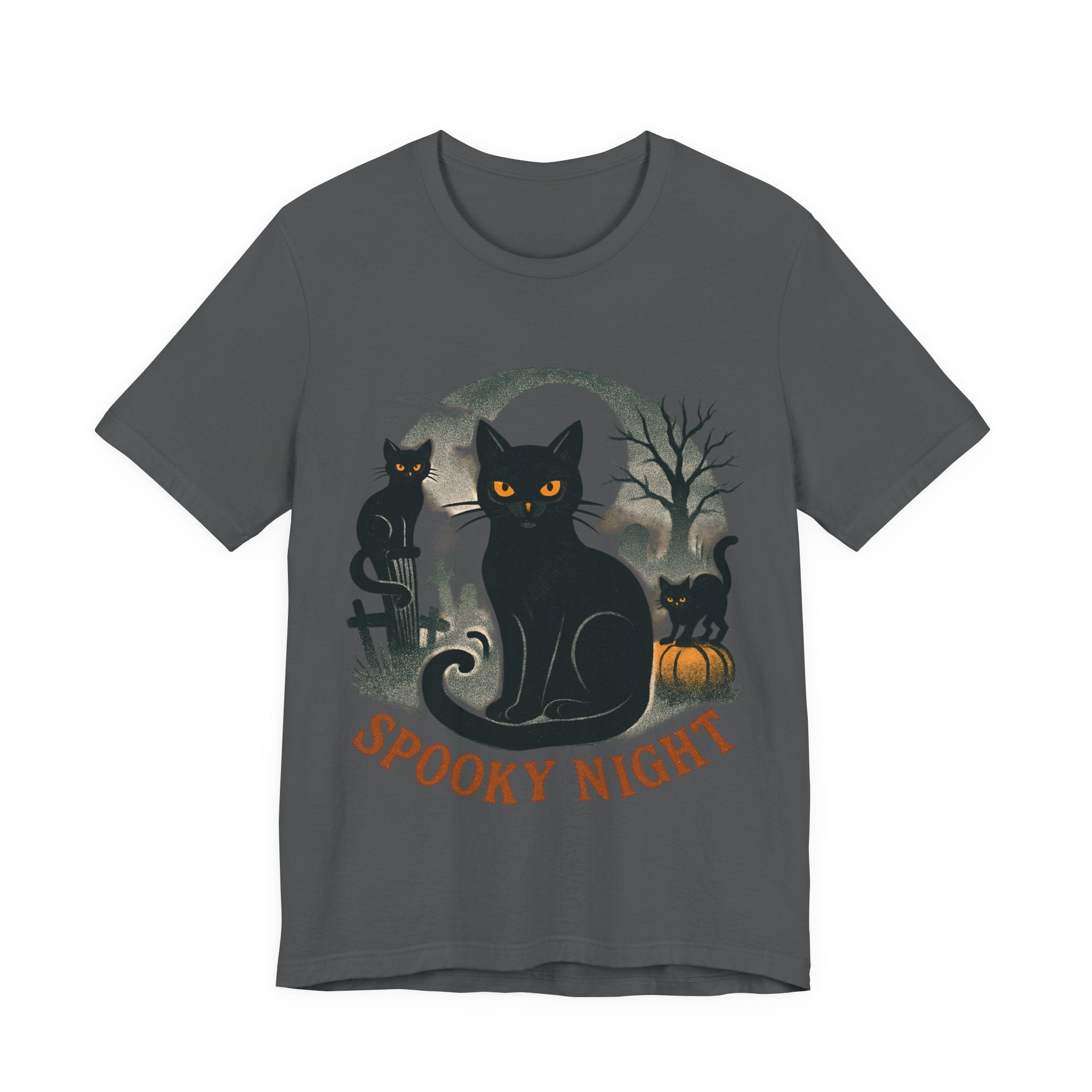 Halloween Black Cat Tee Unisex Jersey Short Sleeve Tee