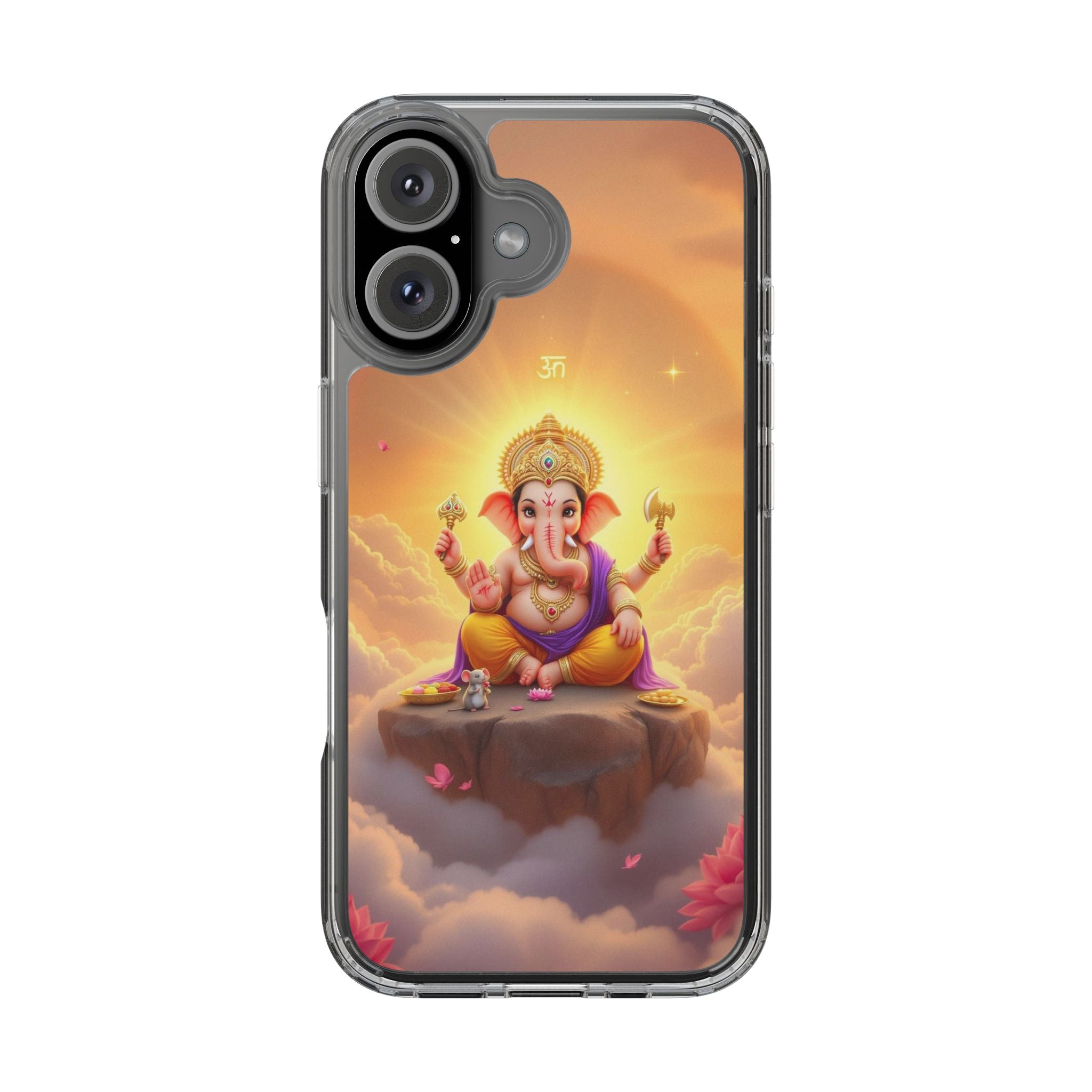 Ganesh Clear Phone Case, Spiritual iPhone Cover, Hindu God Phone Protector, Gift for Her, Boho Phone Accessories