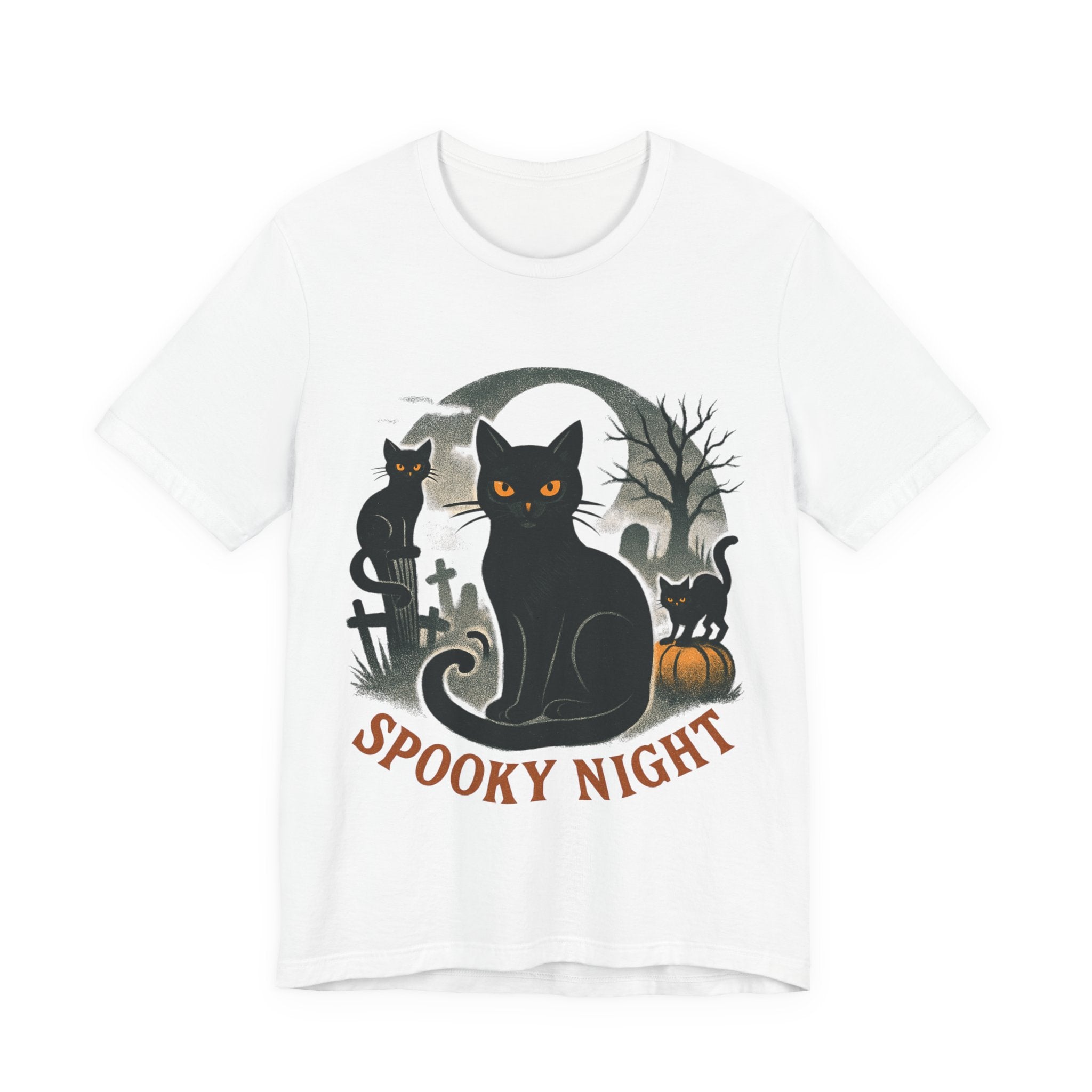 Halloween Black Cat Tee Unisex Jersey Short Sleeve Tee