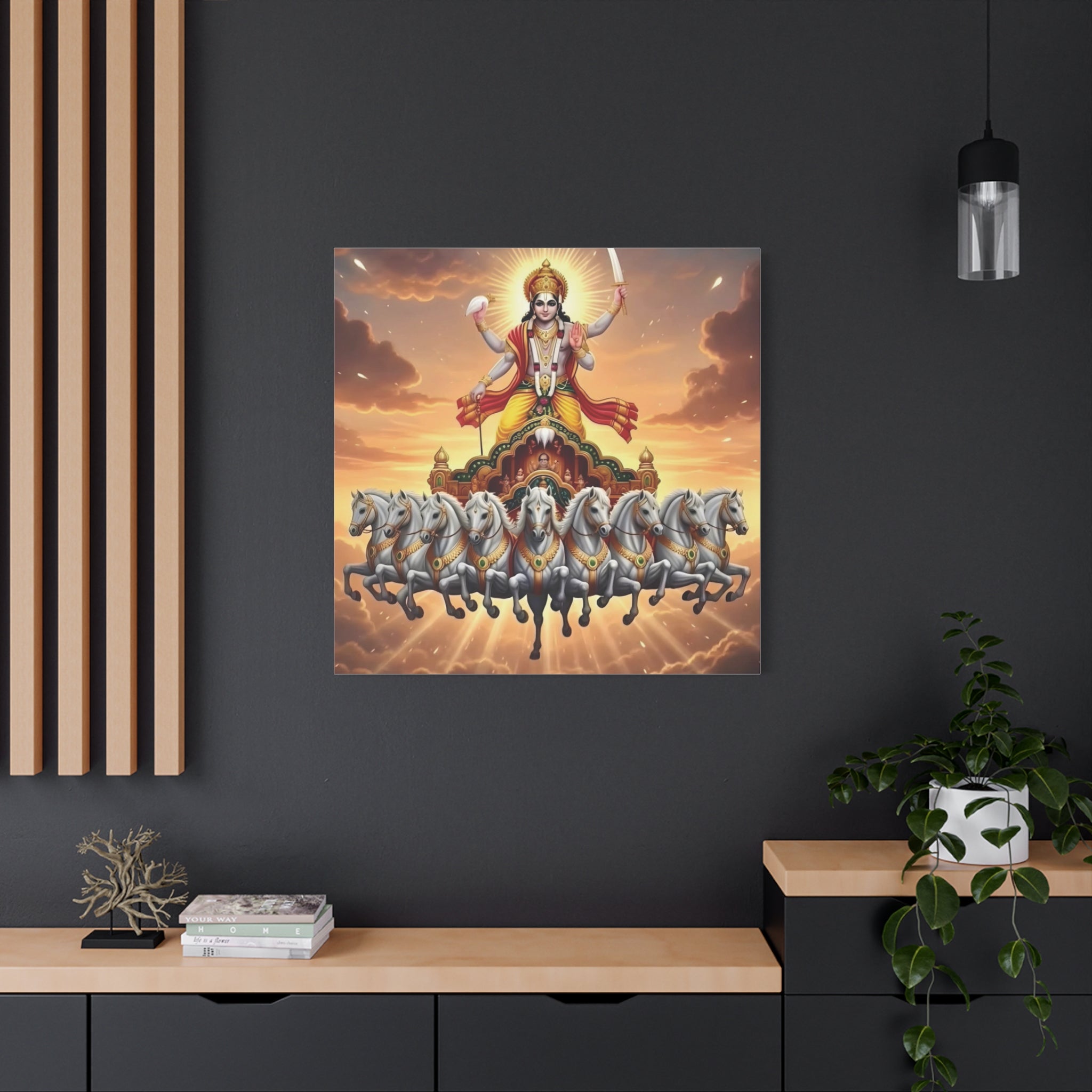 Khrisna Divine Canvas Wall Art, Home Decor, Spiritual Gift, Religious Artwork, Hindu Art